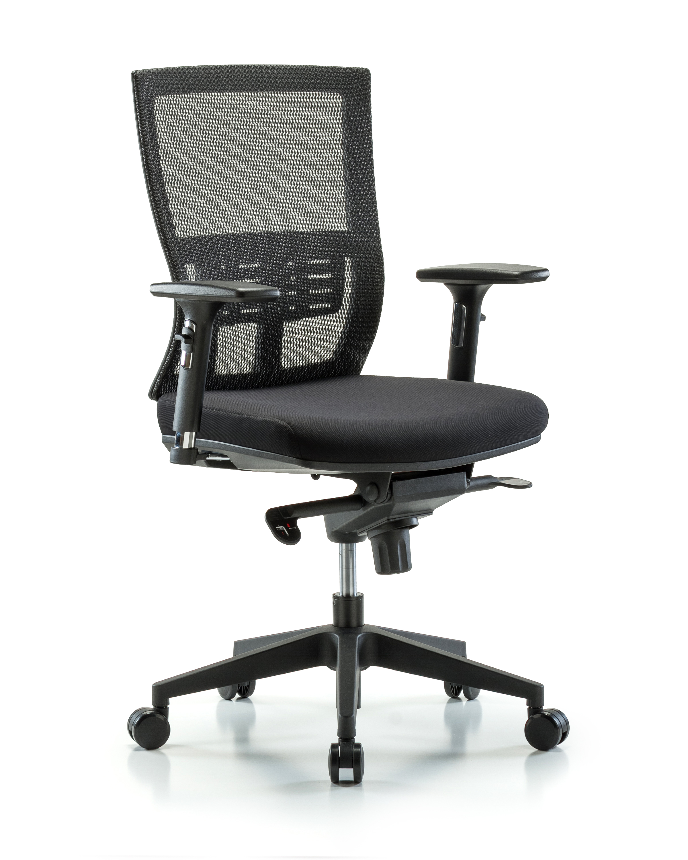Modern Oxford Mesh Back Chair with Knee-Bend Control, 3D Adjustable Arms, & Casters