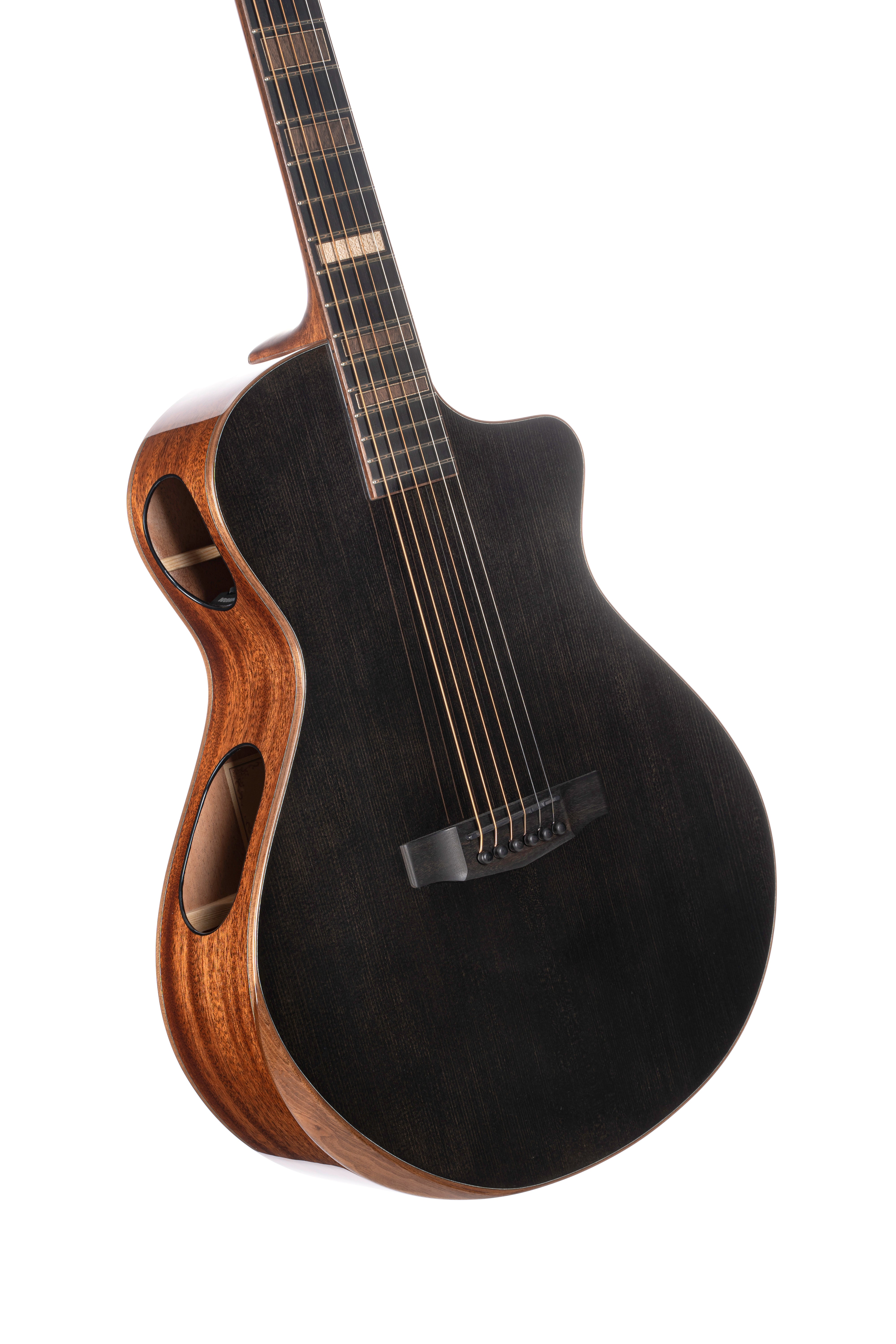 Cort MODERNBLACK Masterpiece Series Modern Black Acoustic-Electric Guitar. Trans Black Gloss