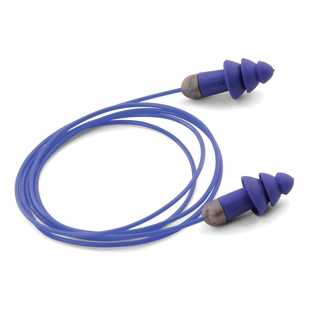 6415 Moldex Rockets Earplug, One Size, Reusable, Flanged, Corded, Blue Plug, Polyurethane Plug, 27 dB