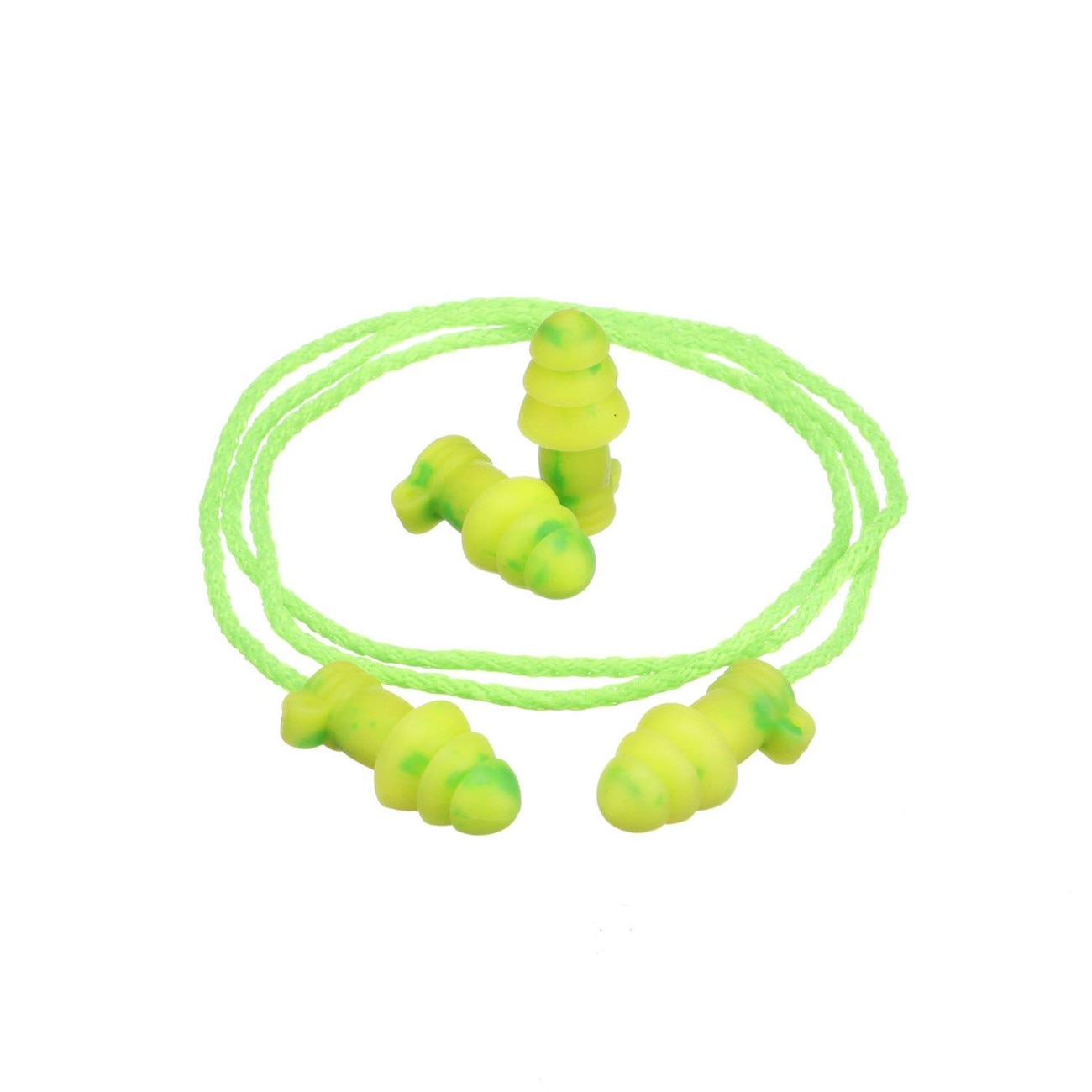 6455 Moldex Jetz Earplug, One Size, Reusable, Flanged, Corded, Green Plug, Soft Plastic Plug, 27 dB