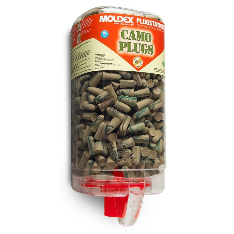 6648 Moldex Camo Plugs Earplug Dispenser, One Size, Disposable, Foam, Tapered, Uncorded, Camouflage