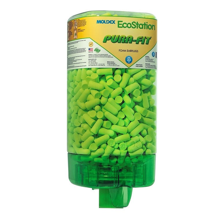 6705 Moldex EcoStation Earplug Dispenser, One Size, Foam, Tapered, Uncorded, Green, 33 dB, Wall