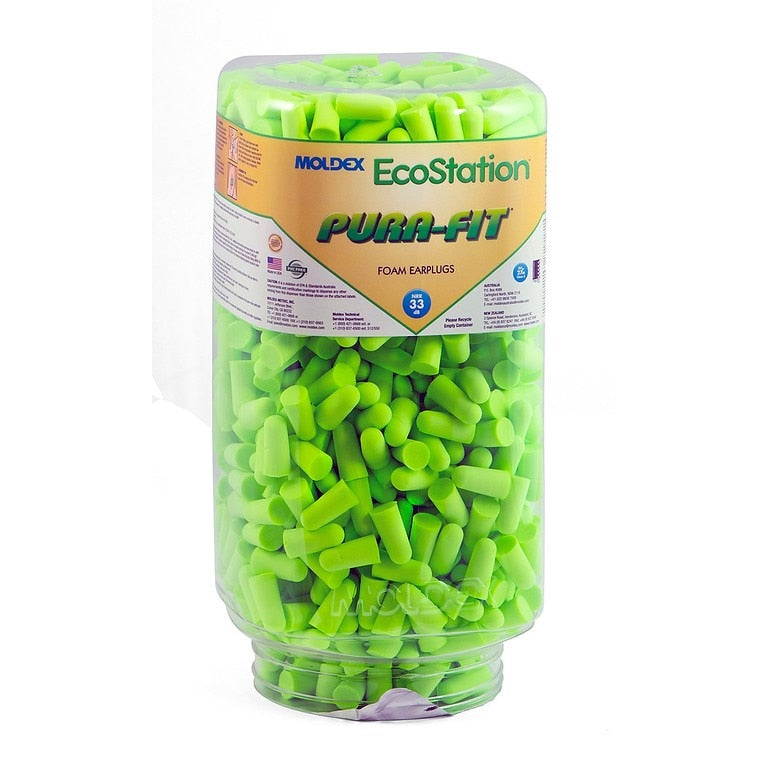 6706 Moldex EcoStation Earplug Refill, One Size, Foam, Tapered, Uncorded, Green, 33 dB, Wall