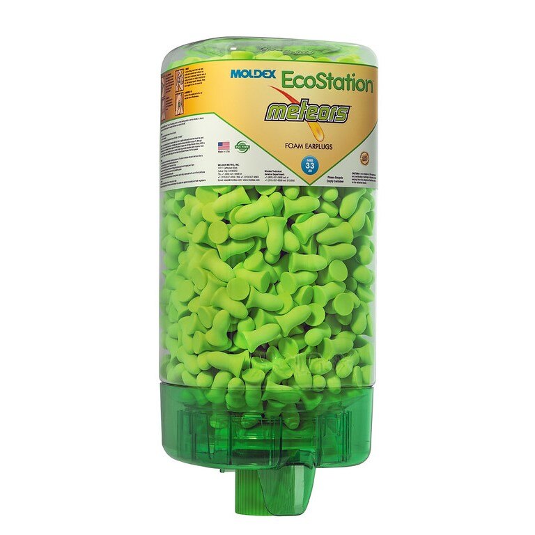 6707 Moldex EcoStation Earplug Dispenser, One Size, Foam, Contoured, Uncorded, Green, 33 dB, Wall
