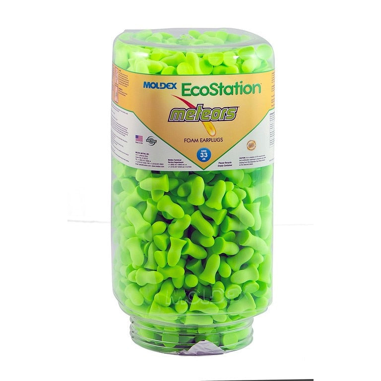 6708 Moldex EcoStation Earplug Refill, One Size, Foam, Contoured, Uncorded, Green, 33 dB, Wall