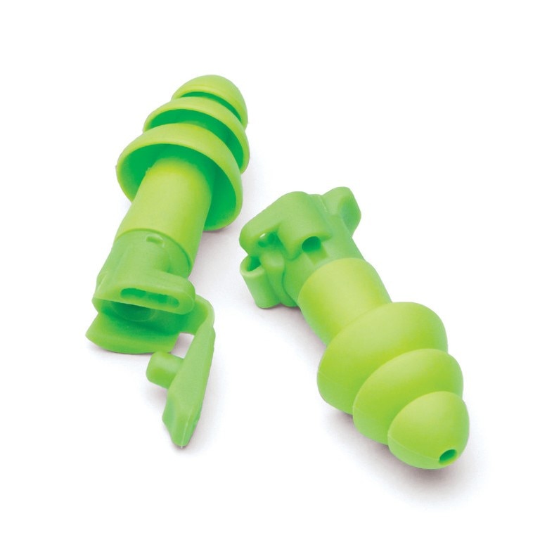 6770 Moldex Flip To Listen Earplug, One Size, Reusable, Flanged, Corded/Uncorded, Green Plug, 24 dB