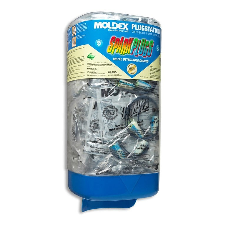 6881 Moldex PlugStation Earplug Dispenser, One Size, Disposable, Foam, Tapered, Blue