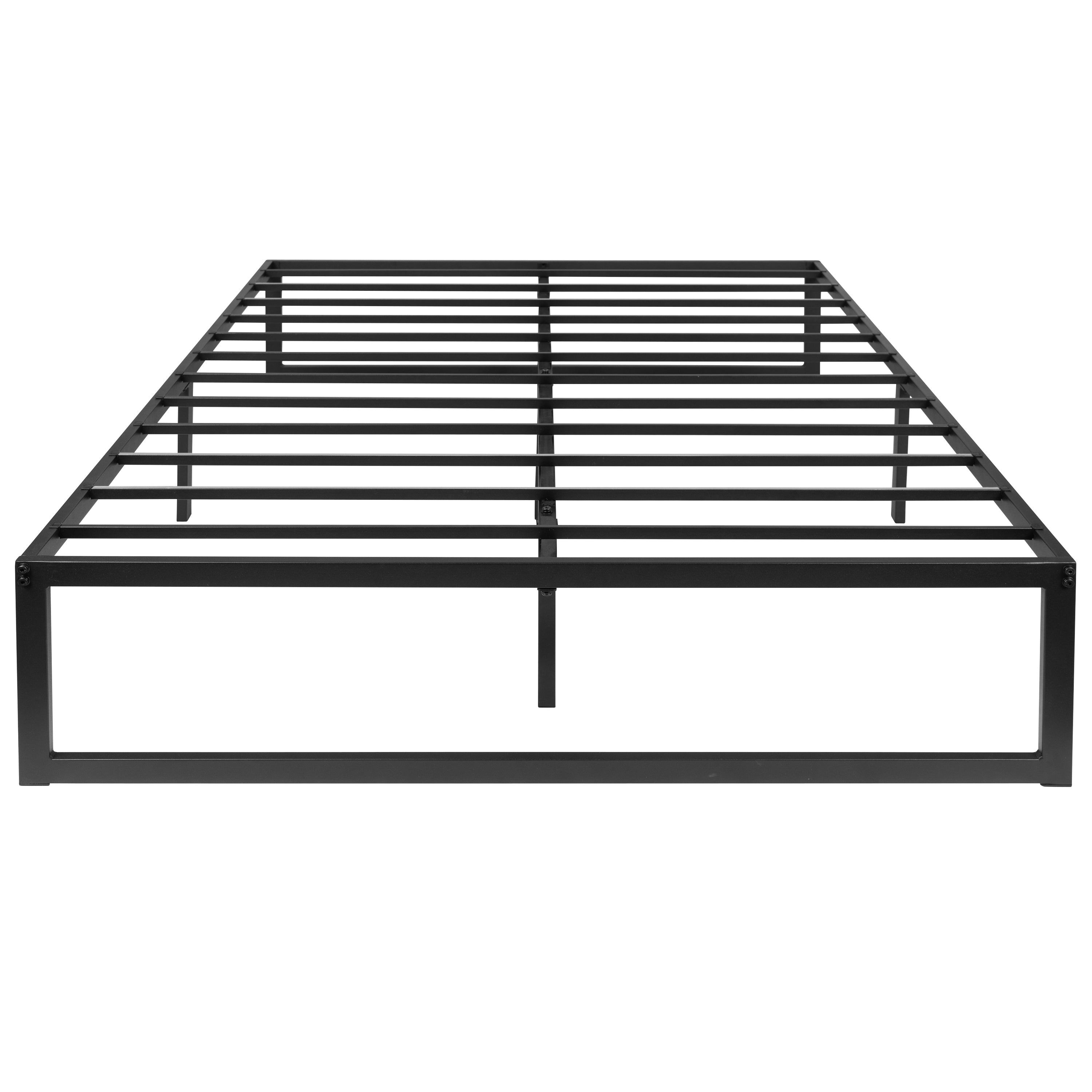 Bentley Universal 14 Inch Metal Platform Bed Frame - No Box Spring Needed w/ Steel Slat Support and Quick Lock Functionality - Full