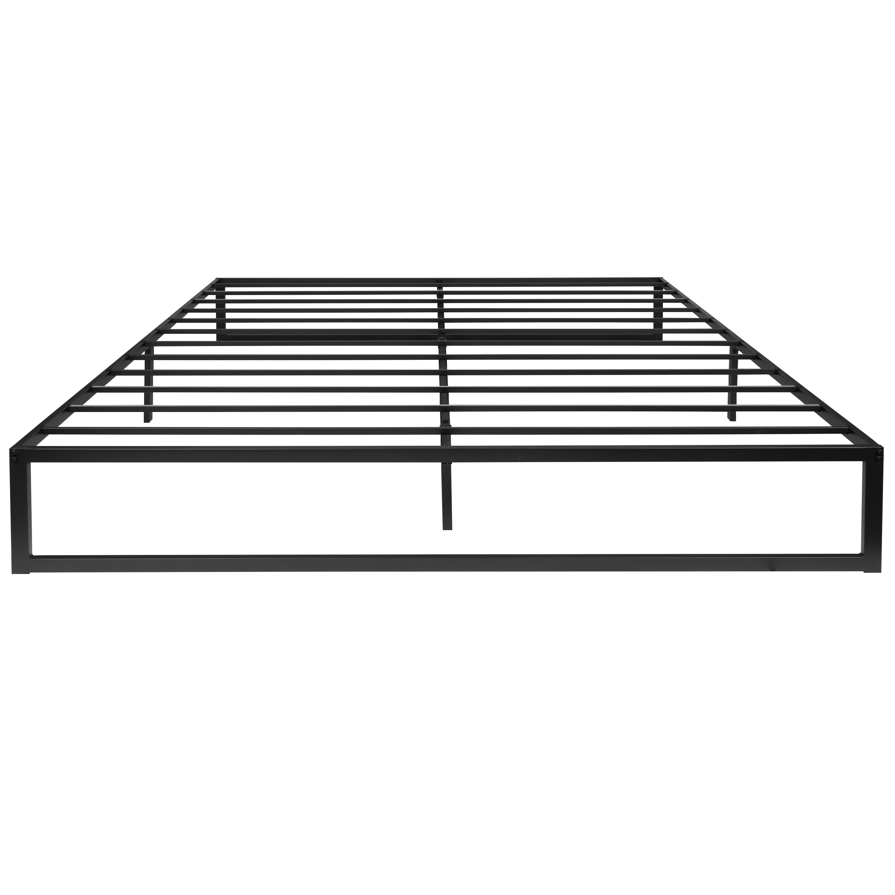 Bentley Universal 14 Inch Metal Platform Bed Frame - No Box Spring Needed w/ Steel Slat Support and Quick Lock Functionality - King