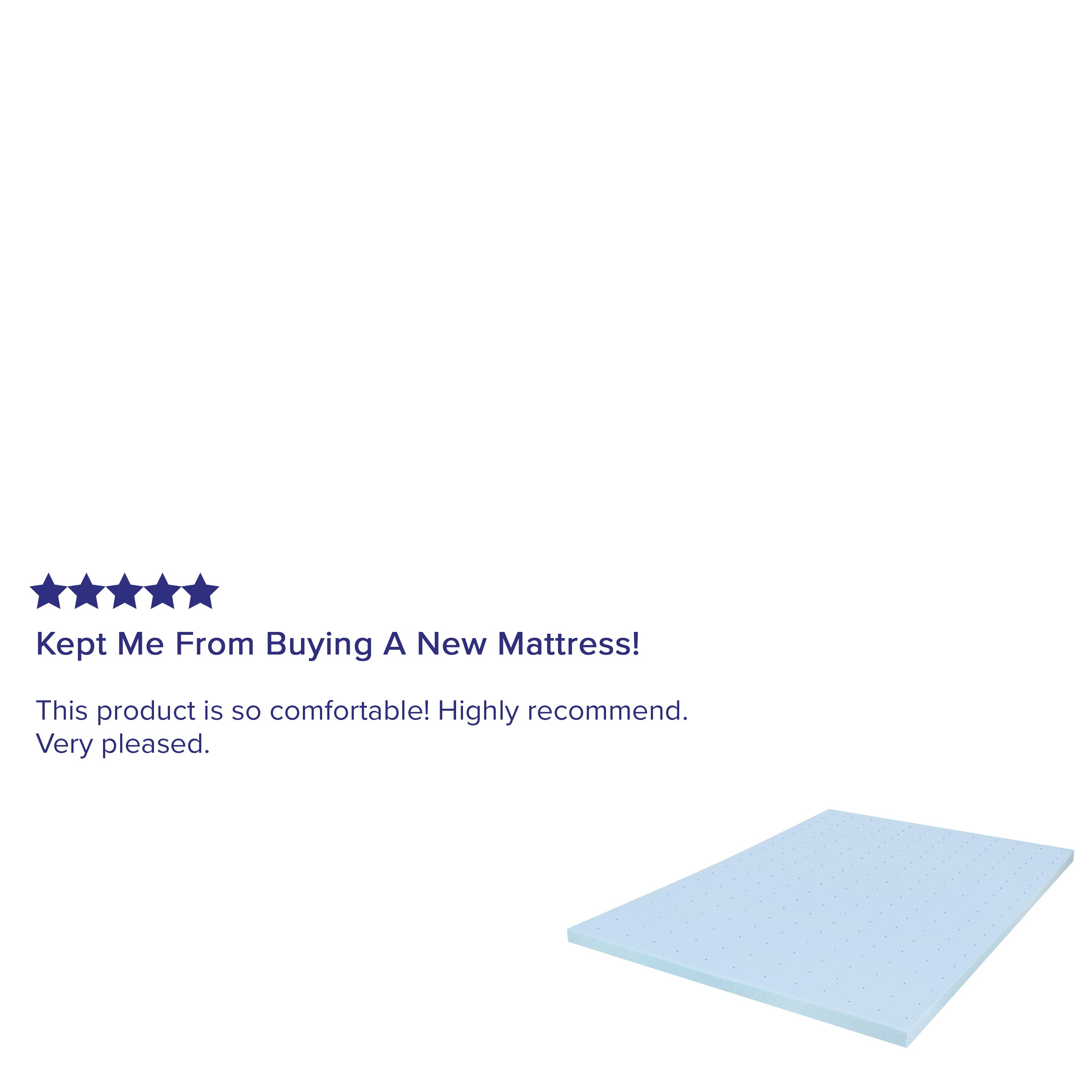 Capri Comfortable Sleep 2 inch Cooling Gel Mattress Topper with CertiPUR-US Certified Memory Foam - Full