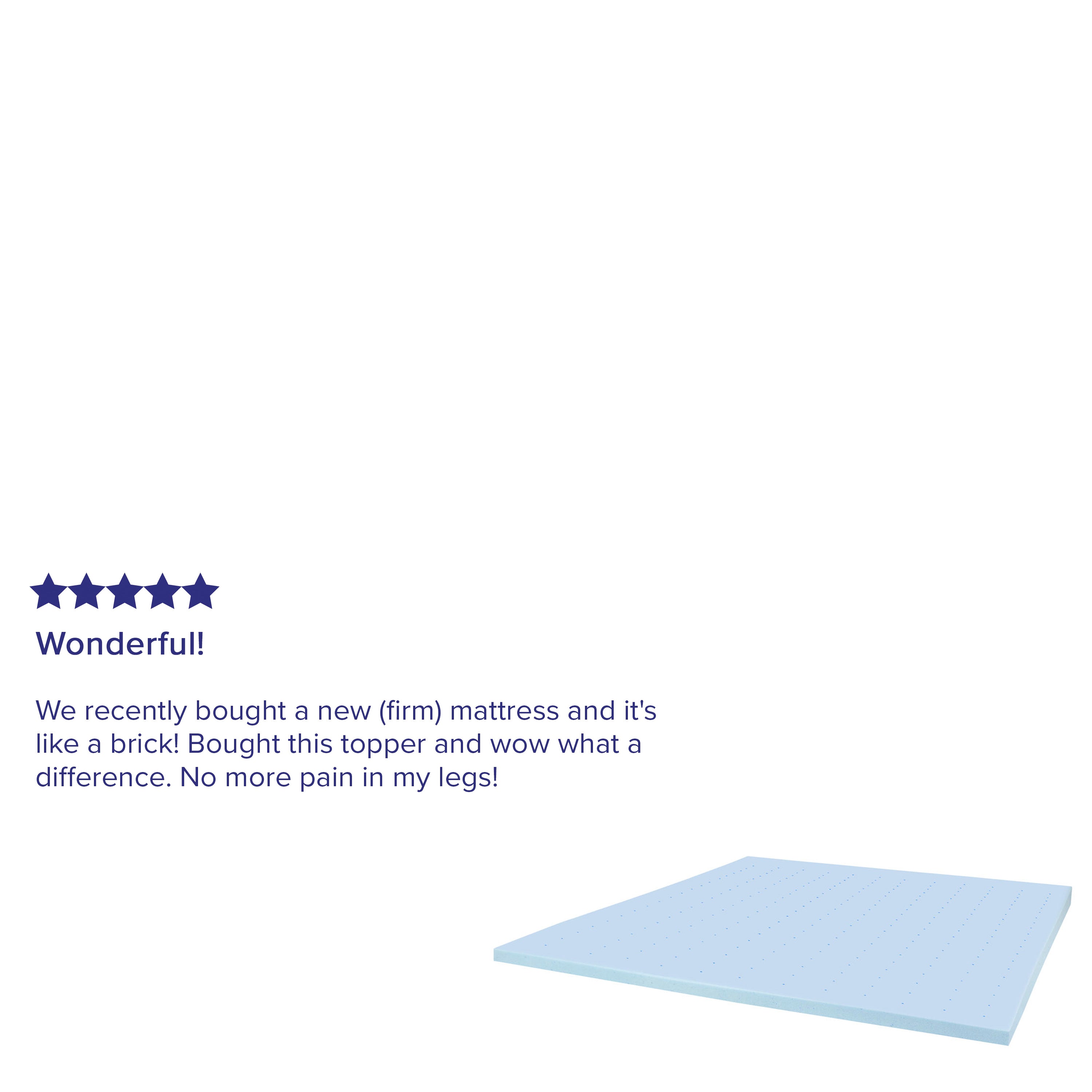 Capri Comfortable Sleep 2 inch Cooling Gel Mattress Topper with CertiPUR-US Certified Memory Foam - King