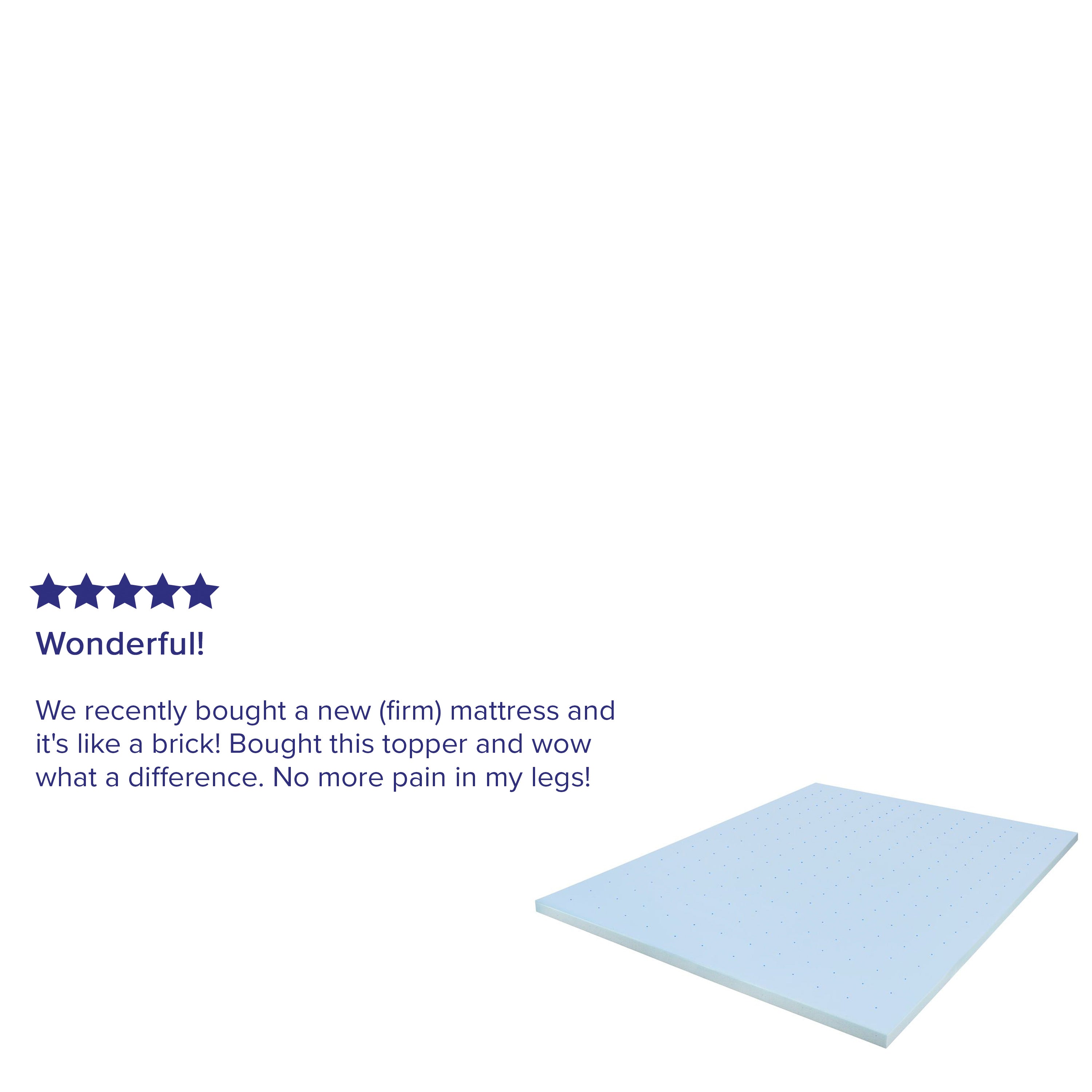 Capri Comfortable Sleep 2 inch Cooling Gel Mattress Topper with CertiPUR-US Certified Memory Foam - Queen