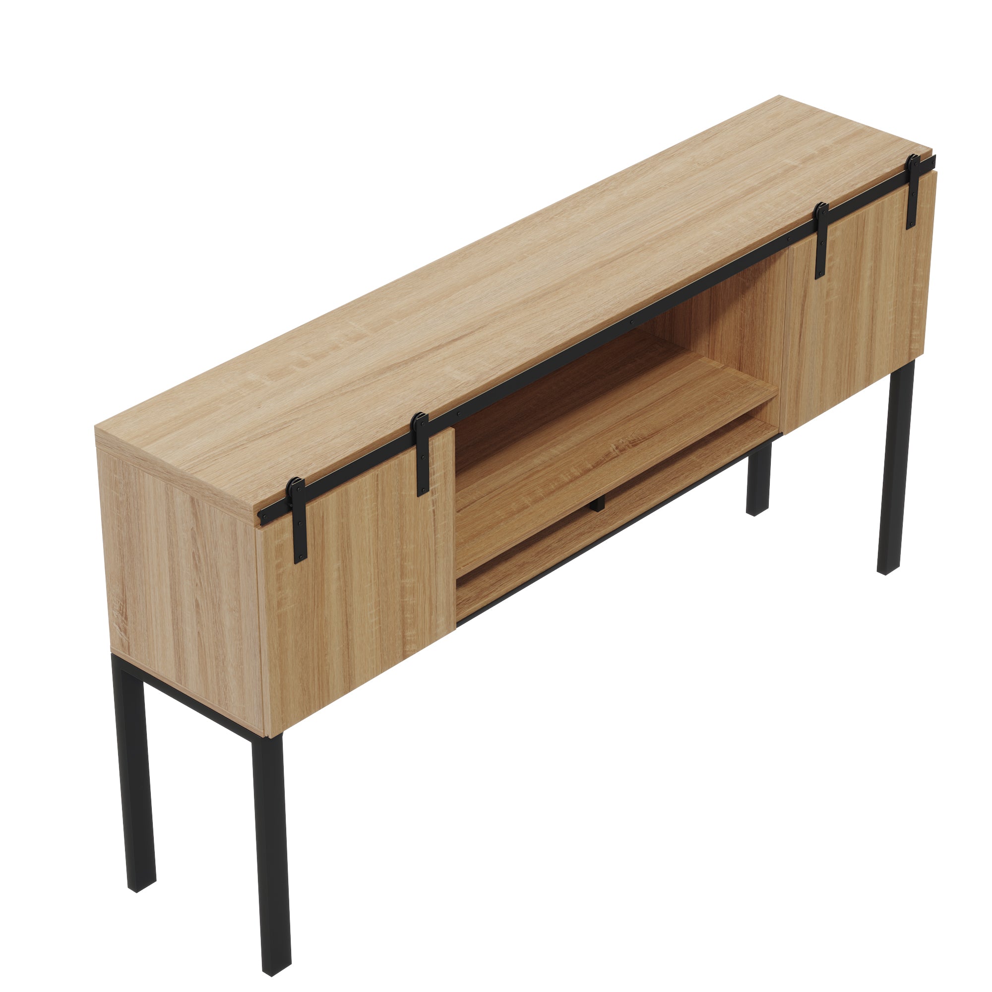 Mirella 72" Hutch Wood Doors