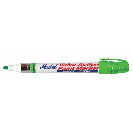 Markal Valve Action Paint Liquid Paint Markers, Color: Fluorescent green, Packaging Qty: 1 per each - 48 each per case