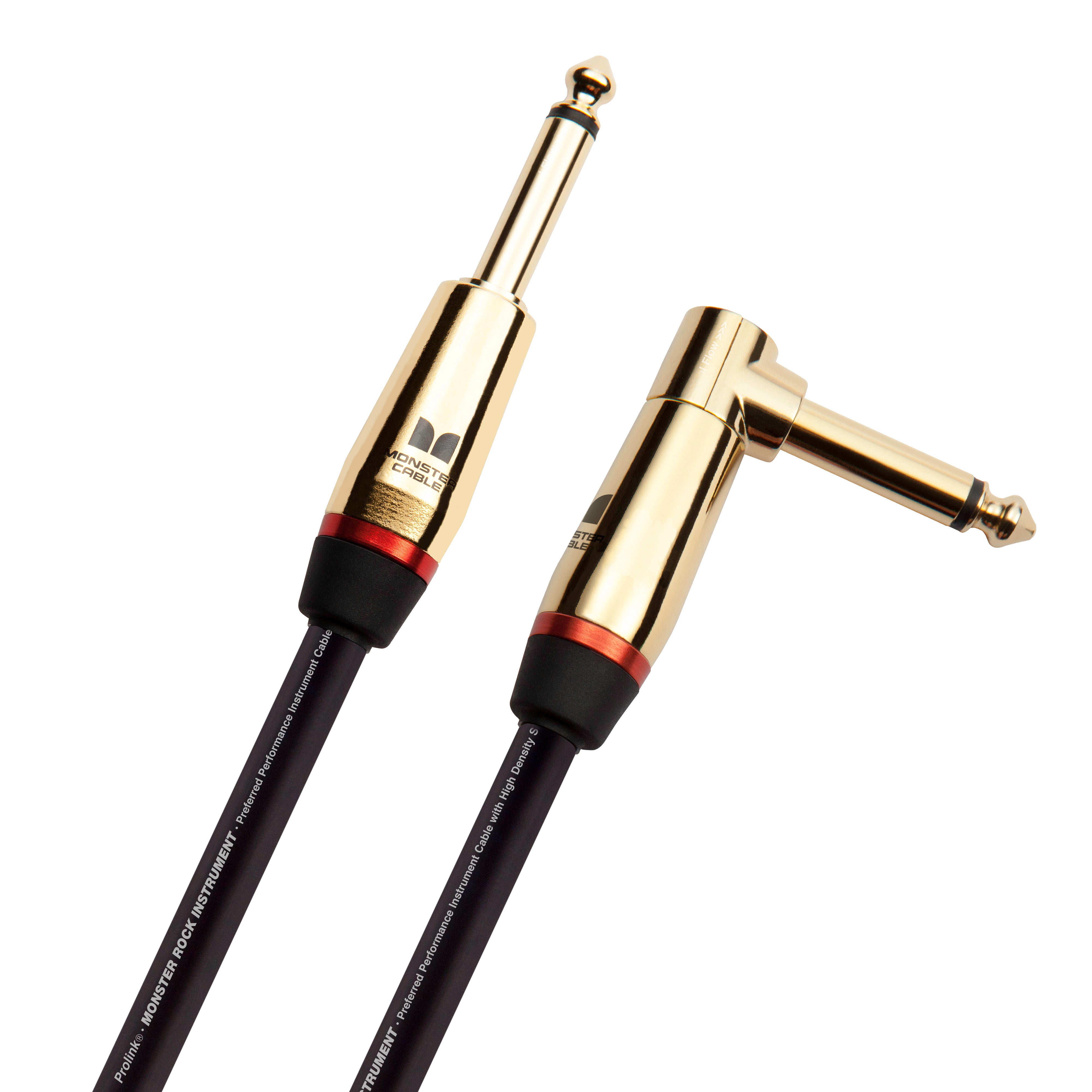 Monster MROCK2-12AWW Prolink Rock 1/4" Instrument Cable. 12 ft - Right Angle to Straight