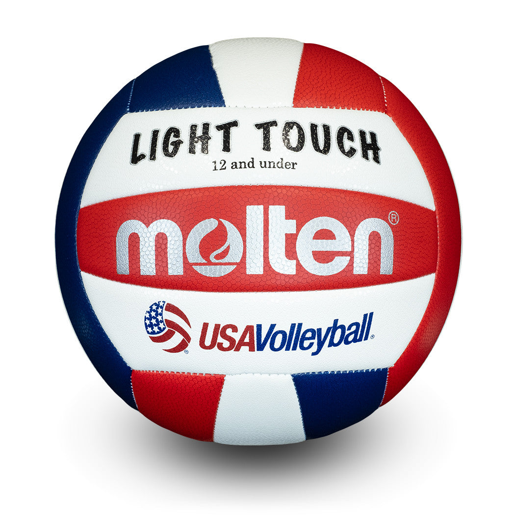 Training Volleyball Lightweight Practice Volleyball For Players 12 & Under, Red/White/Blue