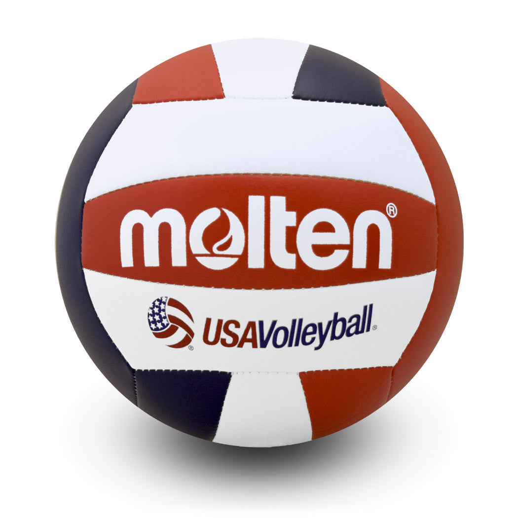 Camp/Recreation Volleyball MS500 Red/White/Blue, USAV Replica Machine Stitched Camp Ball, Ultra Soft Cover, Official Size