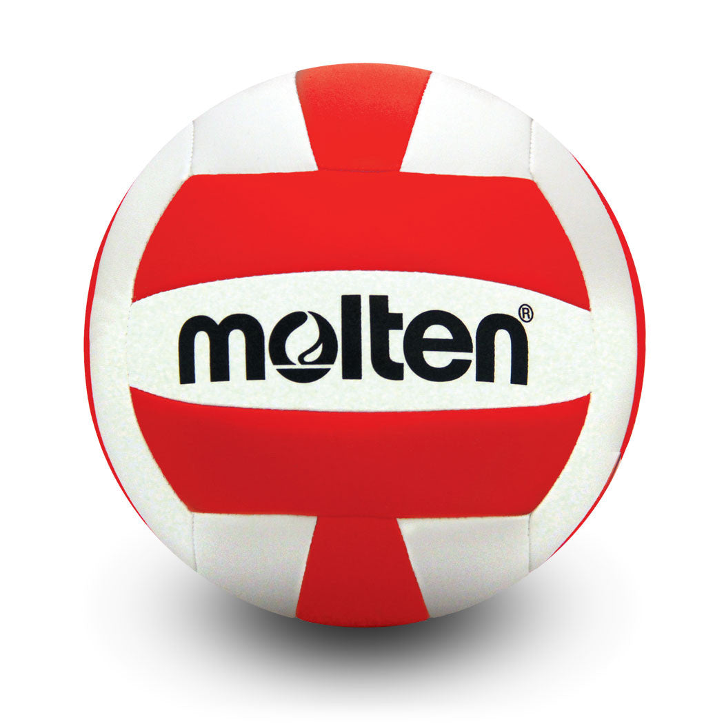 Camp/Recreation Volleyball MS500 Red/White Machine Stitched Camp Ball, Ultra Soft Cover, Official Size