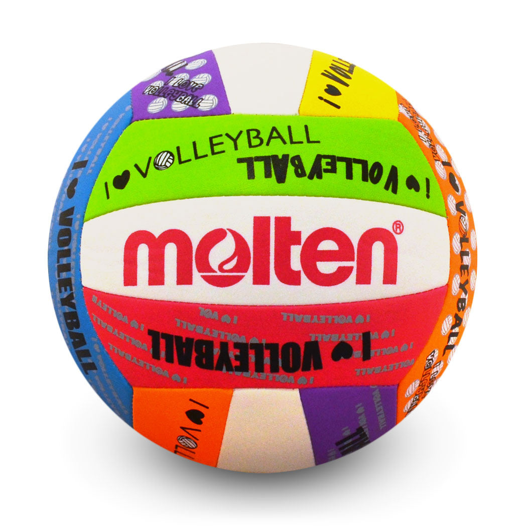 Beach Volleyball Recreational Beach Volleyball, Ultra Soft Cover, Official Size, I Love Volleyball - White