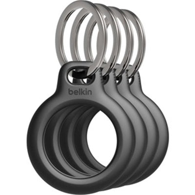 Belkin Secure Holder with Key Ring for AirTag - 4pk Black