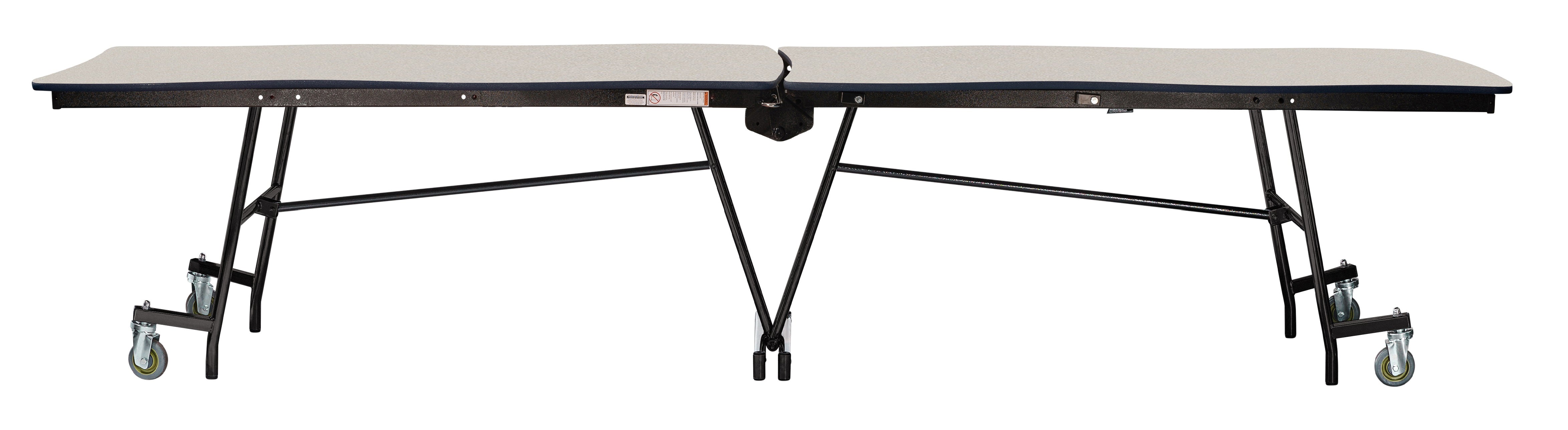 NPS® Mobile Cafeteria Table, 12' Swerve, Particleboard Core, Edge Type: Edge Banding, Frame Type: Textured Black (Specify Laminate Color and Height)
