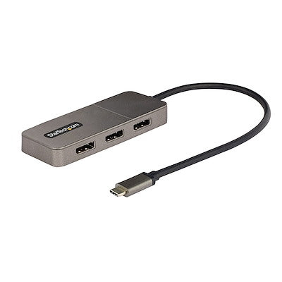 StarTech.com 3-Port USB-C Multi-Monitor Adapter USB Type-C to 3x DisplayPort 1.4 MST Hub Triple 4K 60Hz DP Laptop Display Extender / Splitter HDR Extr