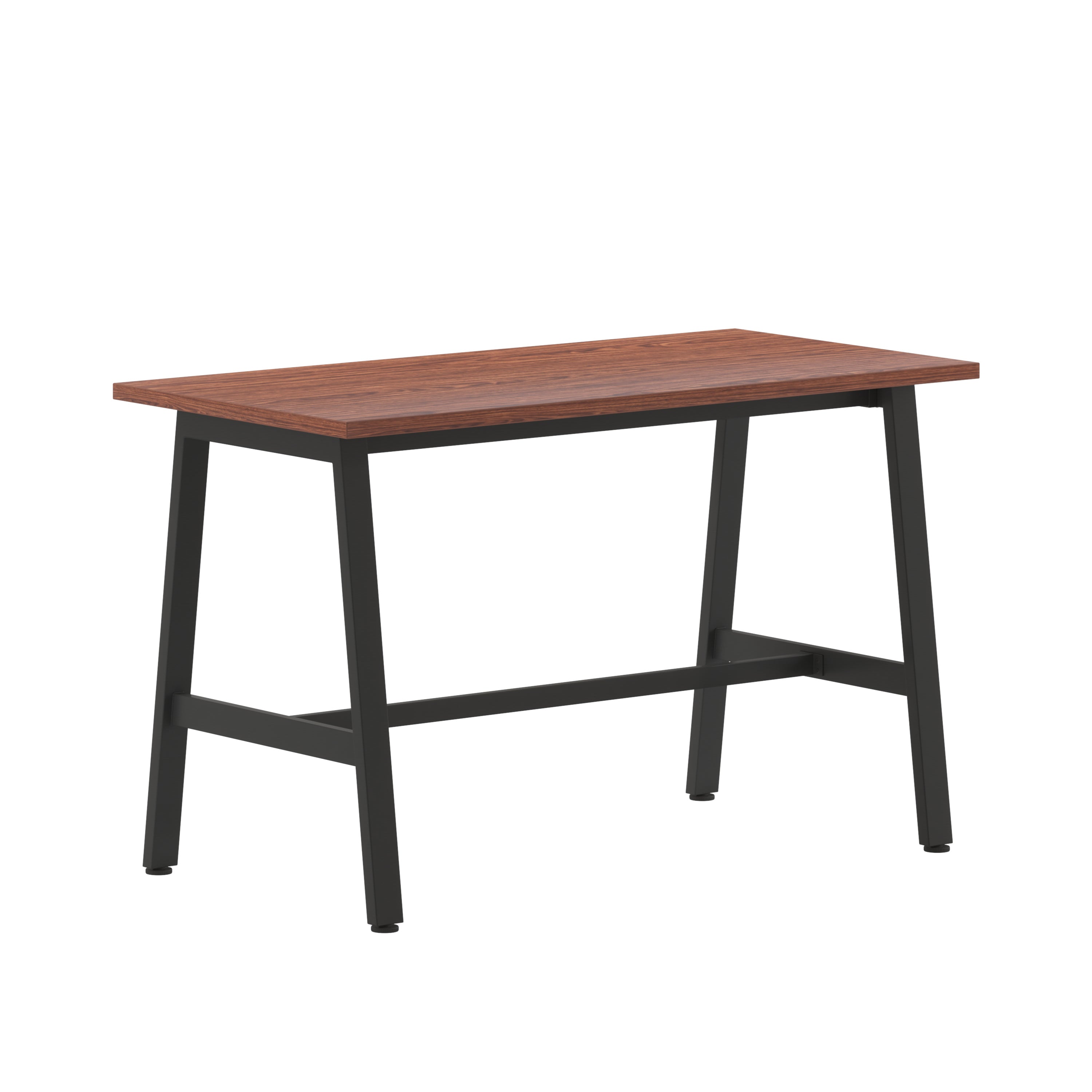 Redmond Commercial 48x24 Conference Table with 1" Thick Double Sided Laminate Table Top with PVC Edging and Heavy Duty A-Frame Steel Base, Walnut