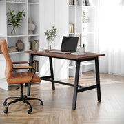 Redmond Commercial 48x24 Conference Table with 1" Thick Double Sided Laminate Table Top with PVC Edging and Heavy Duty A-Frame Steel Base, Walnut