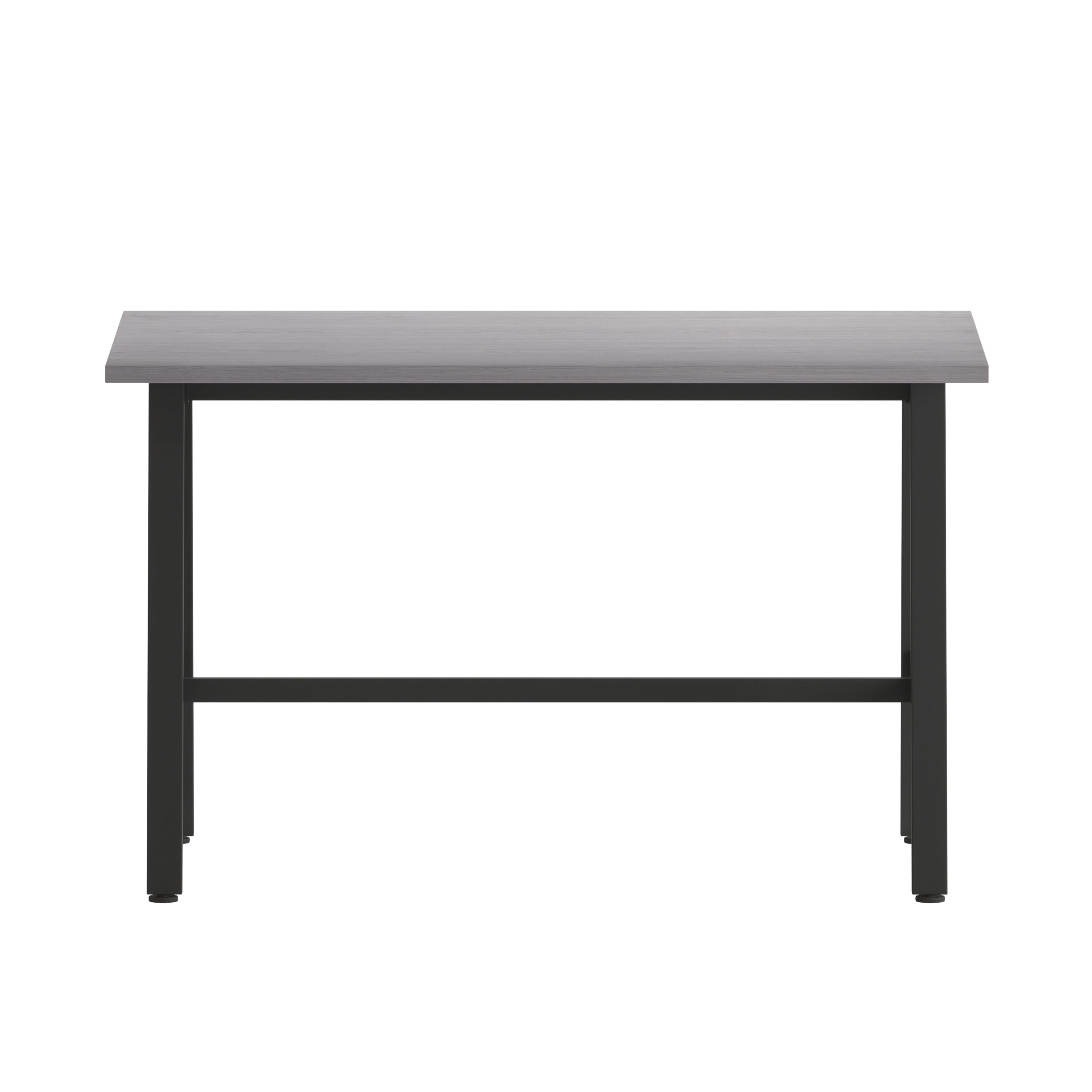 Redmond Commercial 48x30 Conference Table with 1" Thick Double Sided Laminate Table Top with PVC Edging and Heavy Duty A-Frame Steel Base, Gray Oak