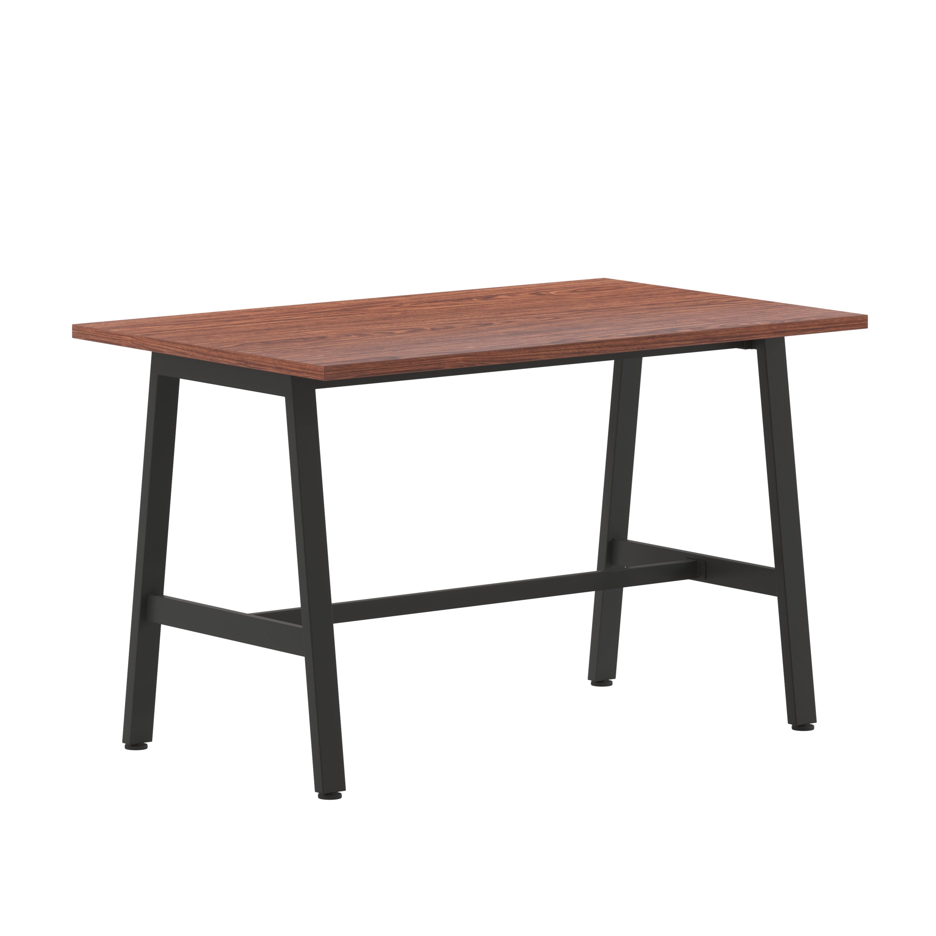 Redmond Commercial 48x30 Conference Table with 1" Thick Double Sided Laminate Table Top with PVC Edging and Heavy Duty A-Frame Steel Base, Walnut
