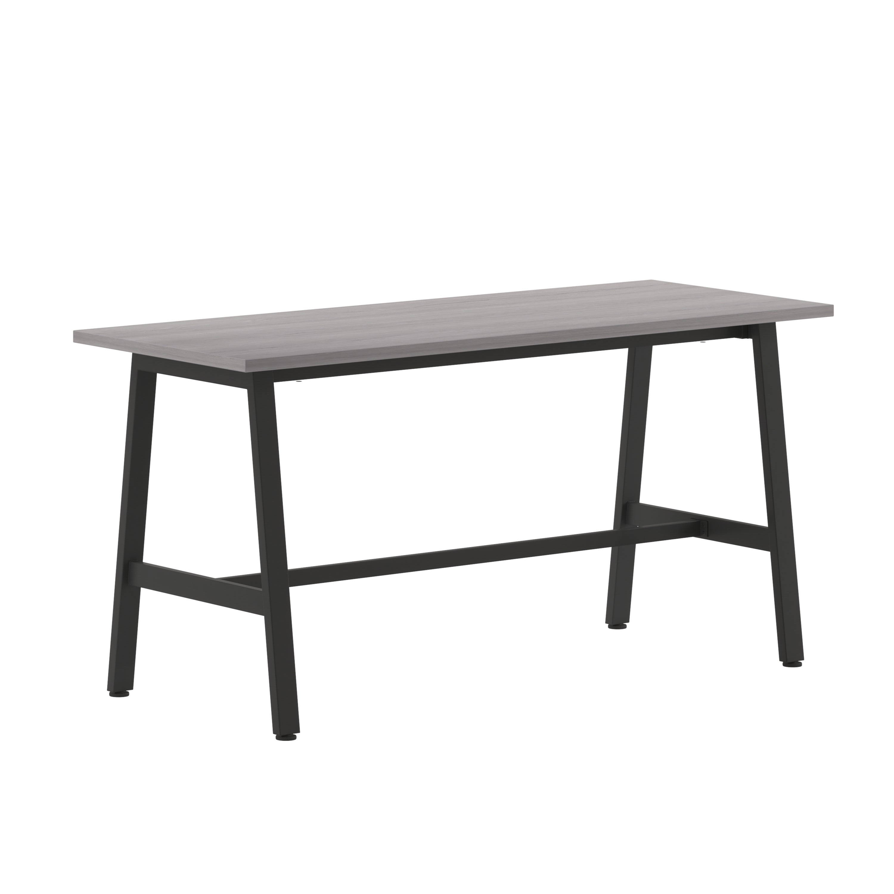 Redmond Commercial 60x24 Conference Table with 1" Thick Double Sided Laminate Table Top with PVC Edging and Heavy Duty A-Frame Steel Base, Gray Oak