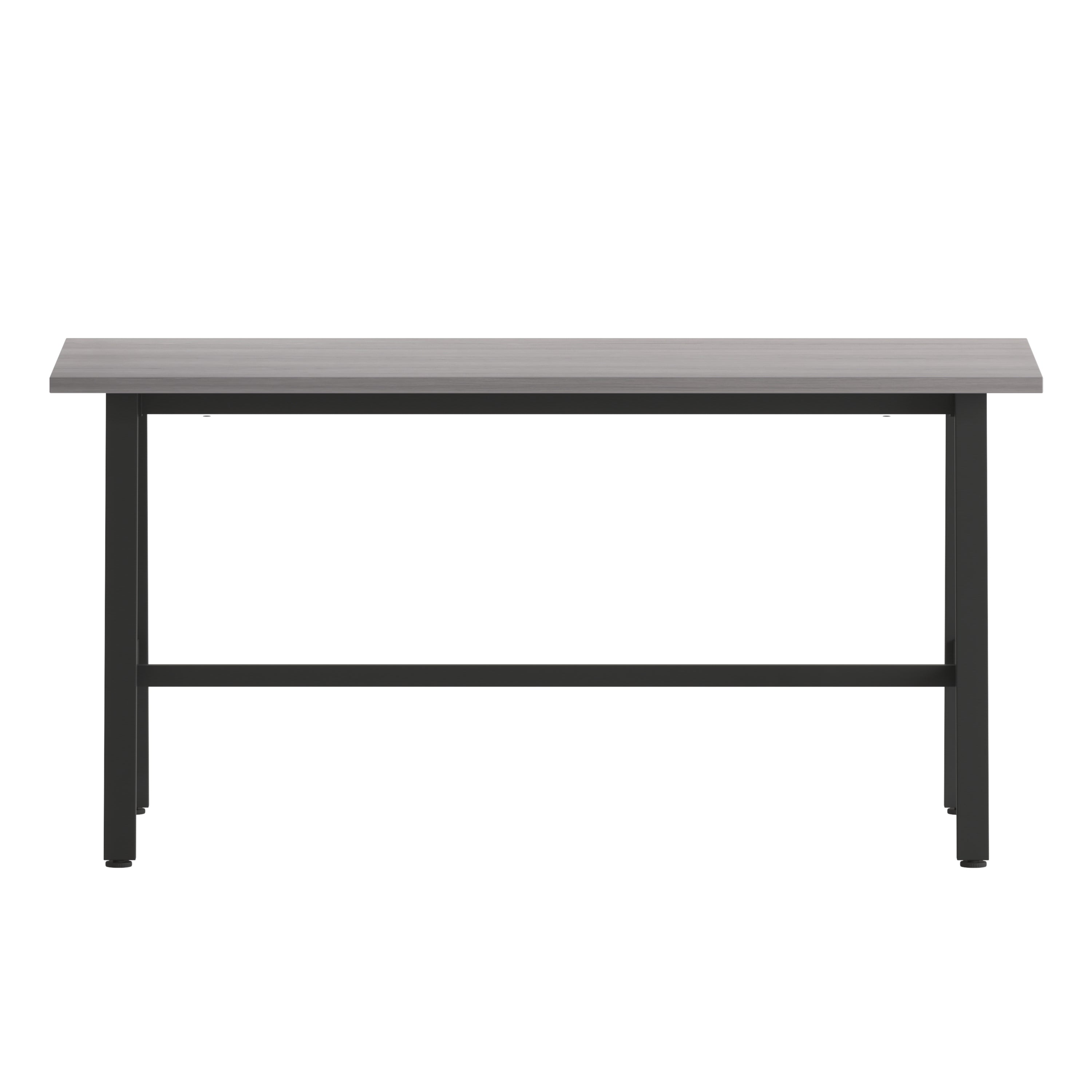 Redmond Commercial 60x24 Conference Table with 1" Thick Double Sided Laminate Table Top with PVC Edging and Heavy Duty A-Frame Steel Base, Gray Oak