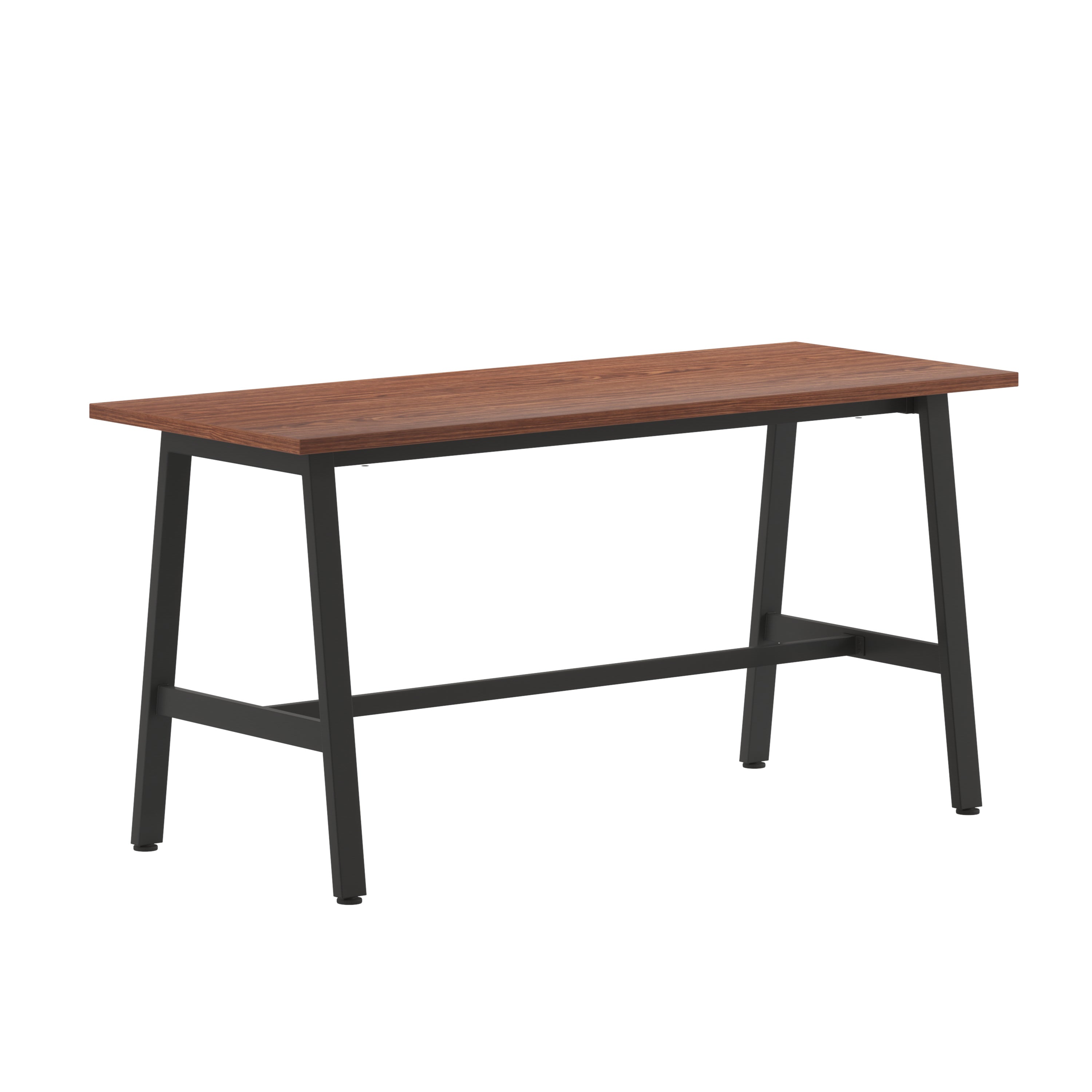 Redmond Commercial 60x24 Conference Table with 1" Thick Double Sided Laminate Table Top with PVC Edging and Heavy Duty A-Frame Steel Base, Walnut