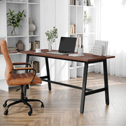 Redmond Commercial 60x24 Conference Table with 1" Thick Double Sided Laminate Table Top with PVC Edging and Heavy Duty A-Frame Steel Base, Walnut