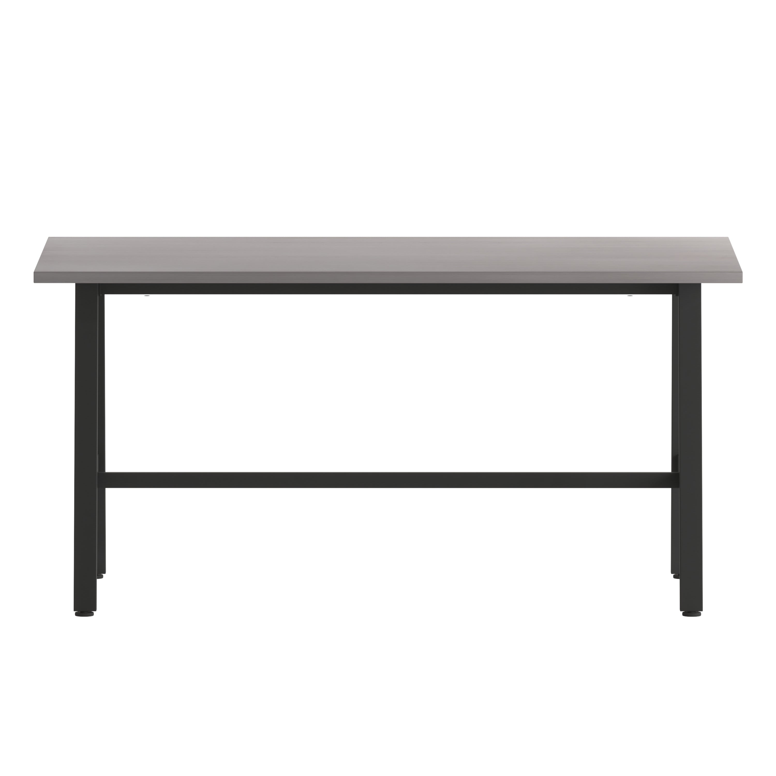 Redmond Commercial 60x30 Conference Table with 1" Thick Double Sided Laminate Table Top with PVC Edging and Heavy Duty A-Frame Steel Base, Gray Oak