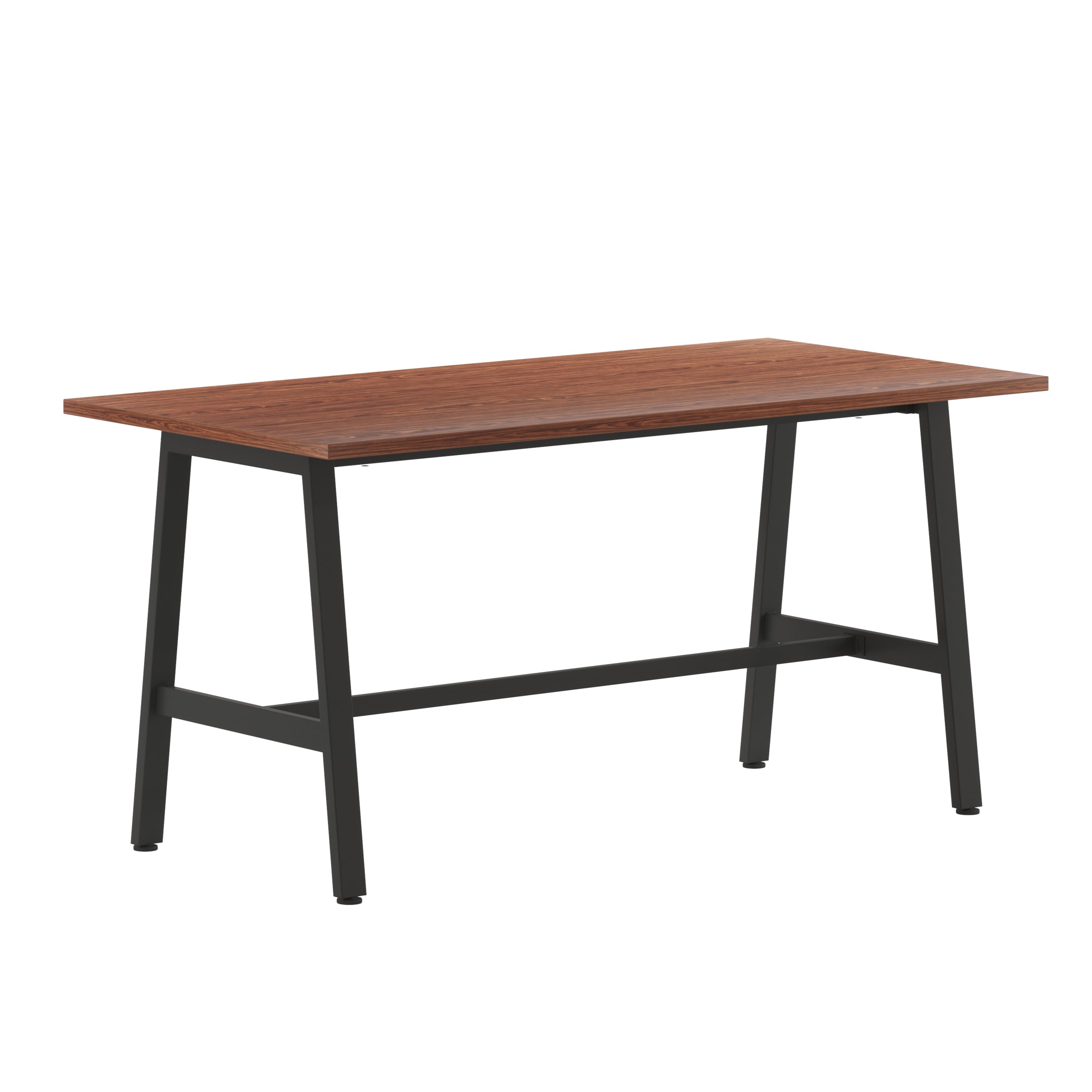 Redmond Commercial 60x30 Conference Table with 1" Thick Double Sided Laminate Table Top with PVC Edging and Heavy Duty A-Frame Steel Base, Walnut