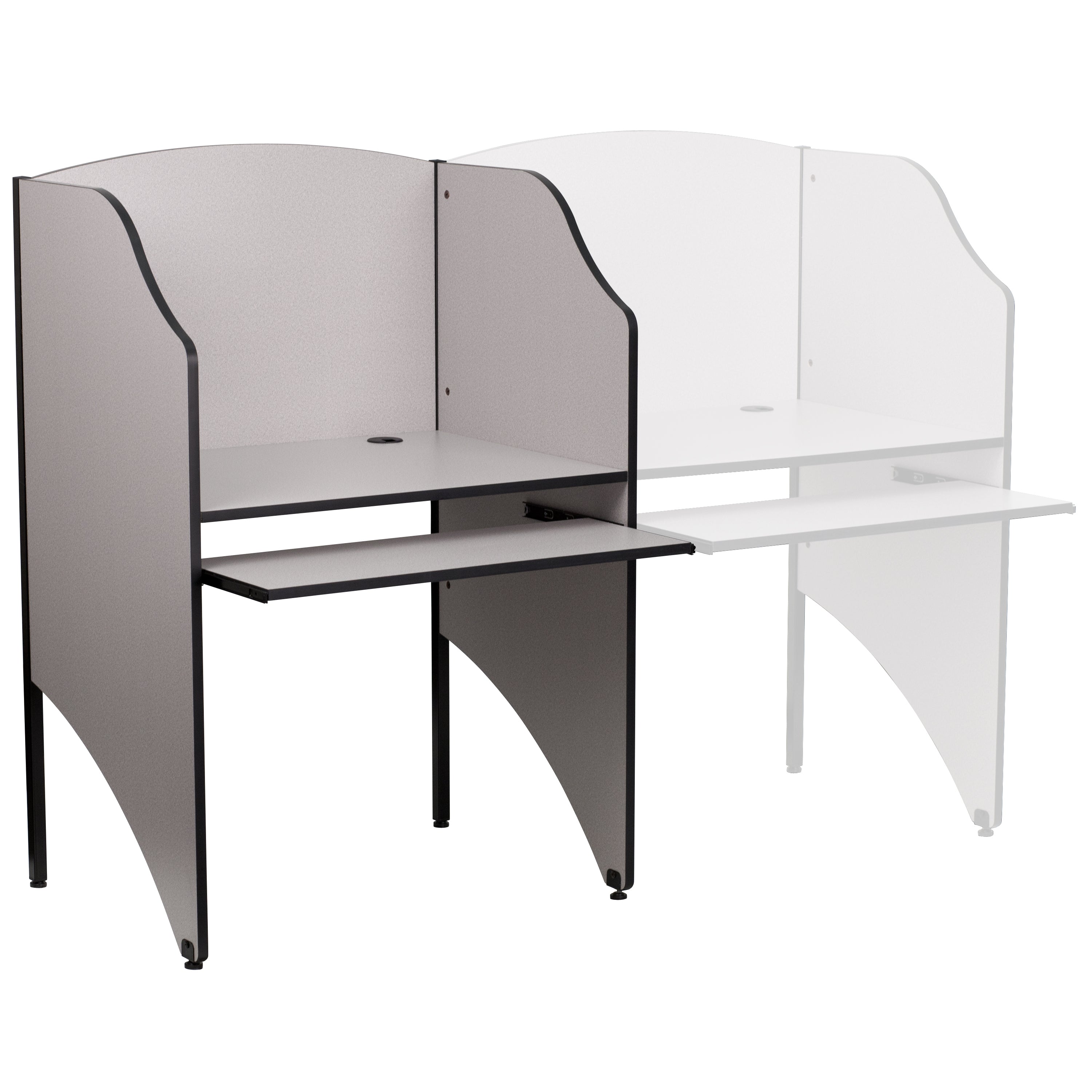Kevin Starter Study Carrel in Nebula Grey Finish