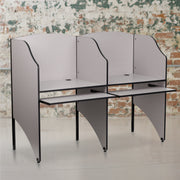 Kevin Starter Study Carrel in Nebula Grey Finish