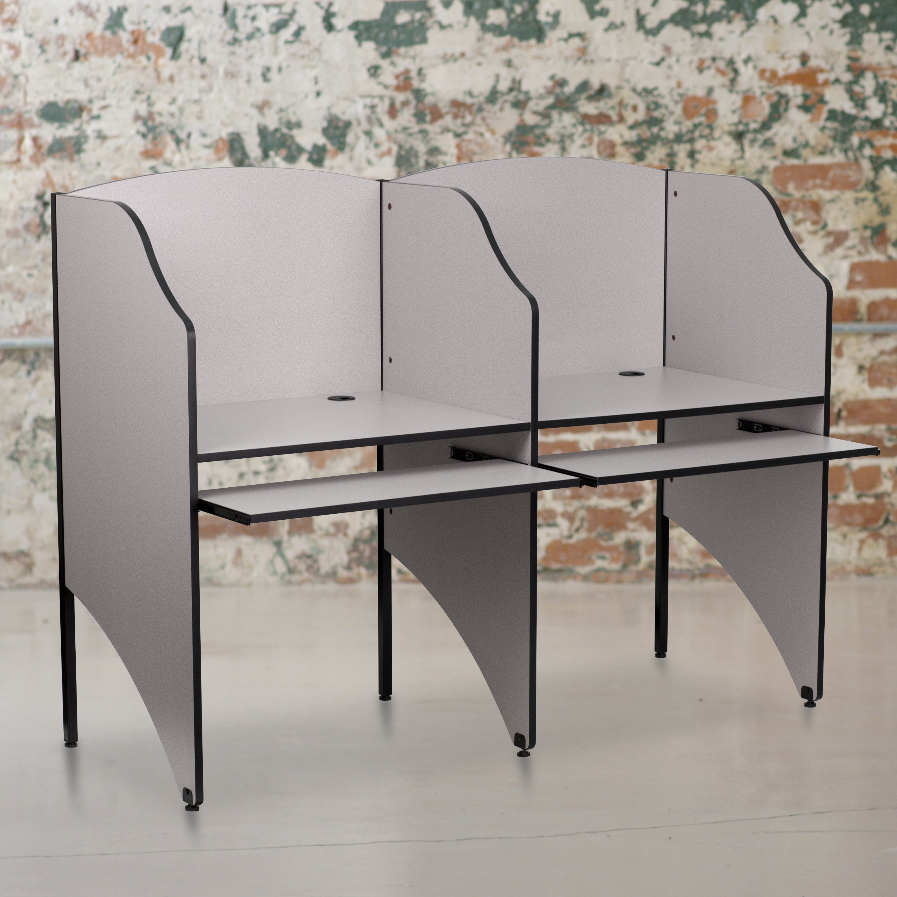 Kevin Starter Study Carrel in Nebula Grey Finish