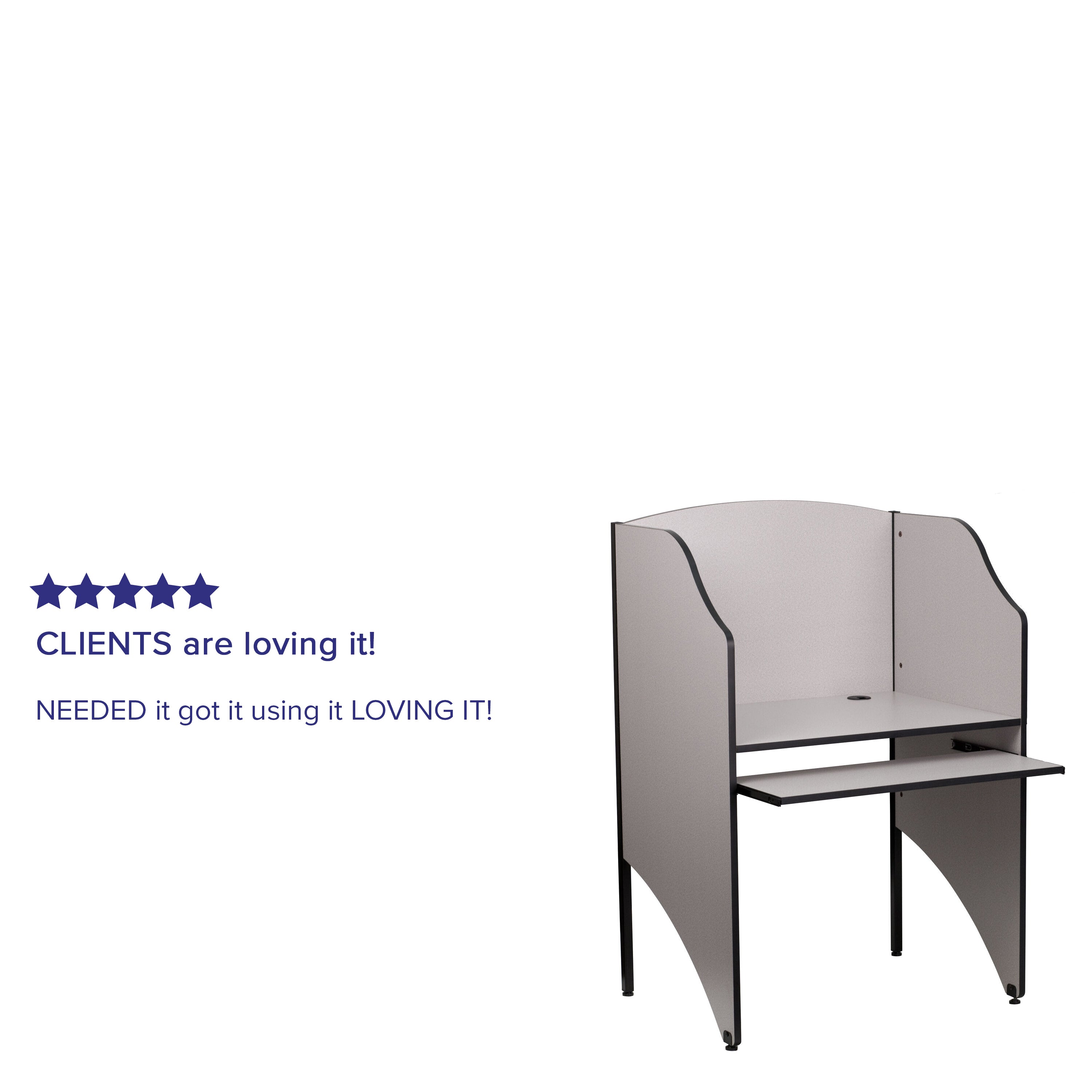 Kevin Starter Study Carrel in Nebula Grey Finish