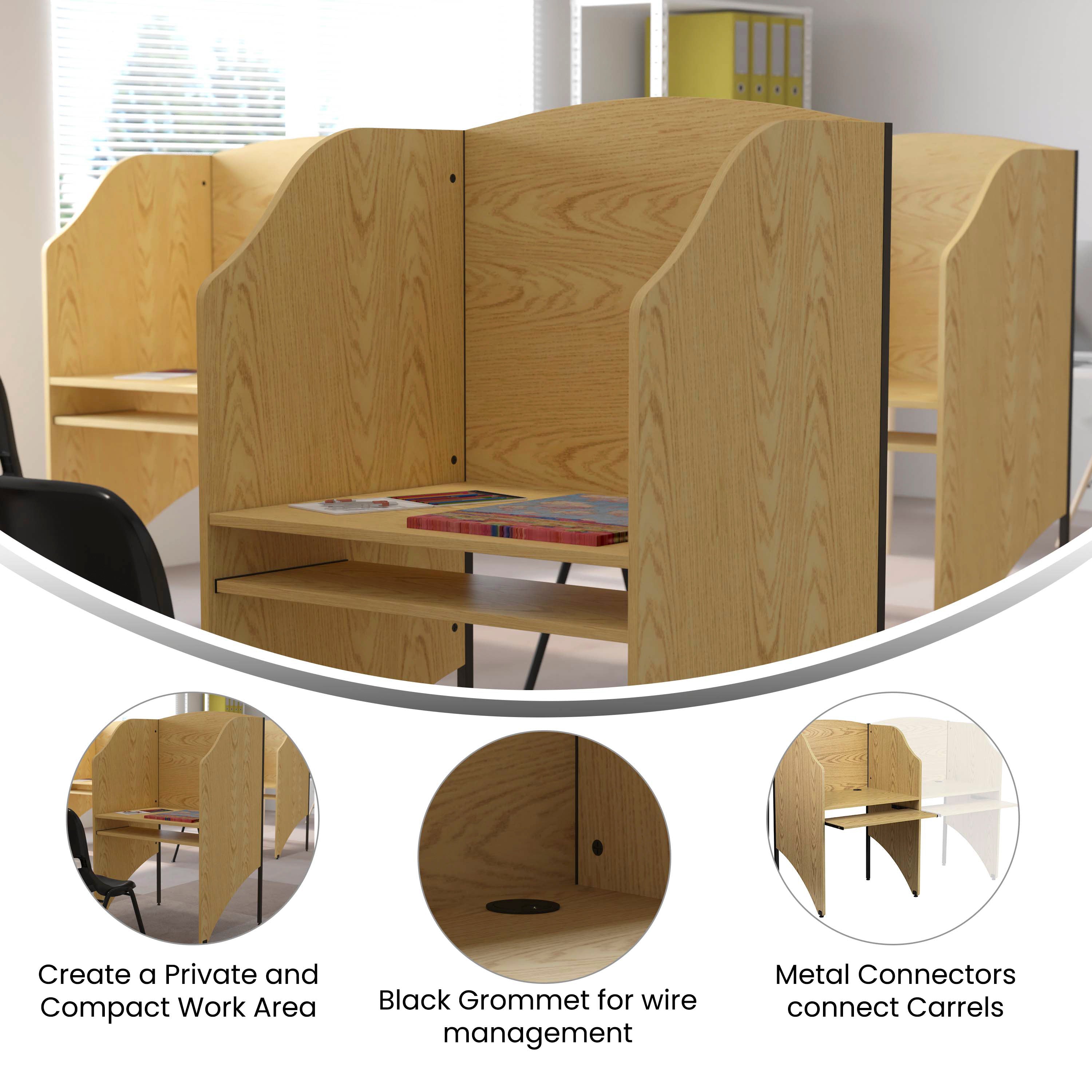Kevin Starter Study Carrel in Oak Finish