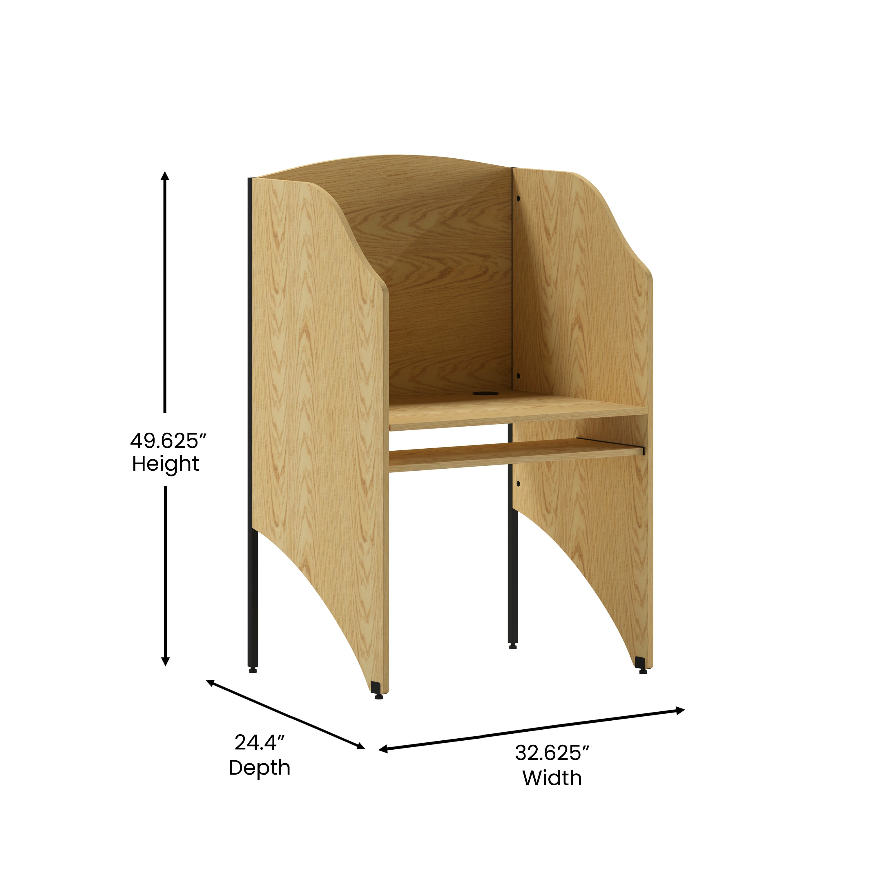 Kevin Starter Study Carrel in Oak Finish