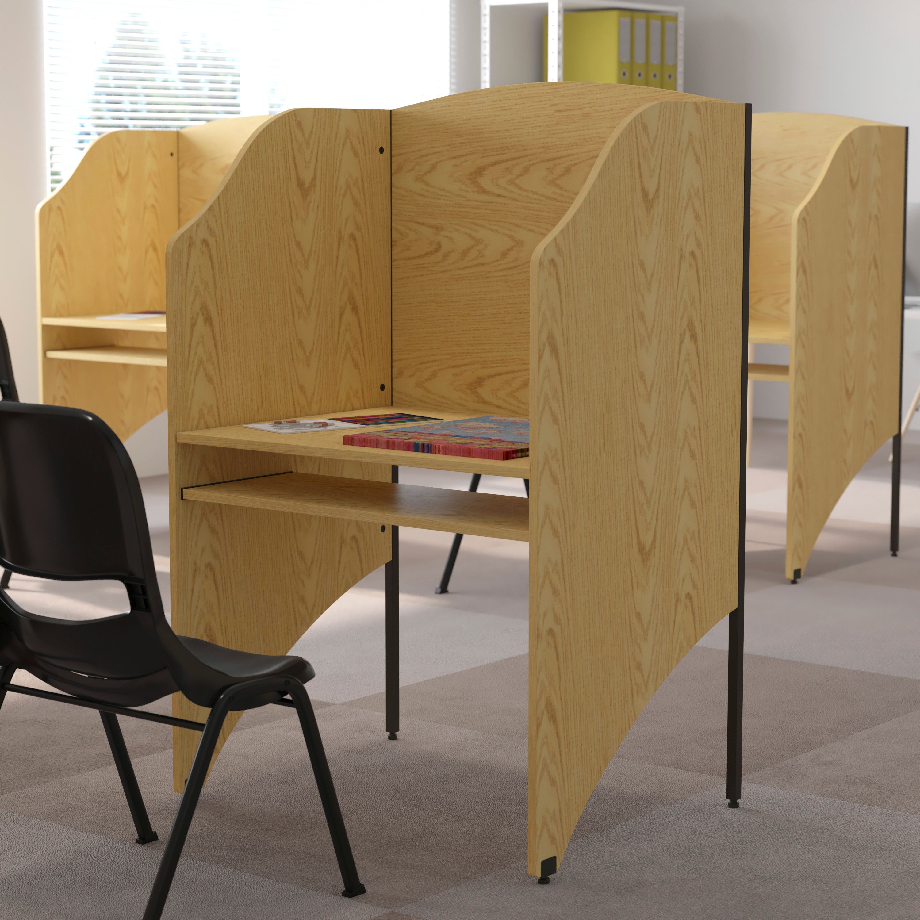 Kevin Starter Study Carrel in Oak Finish