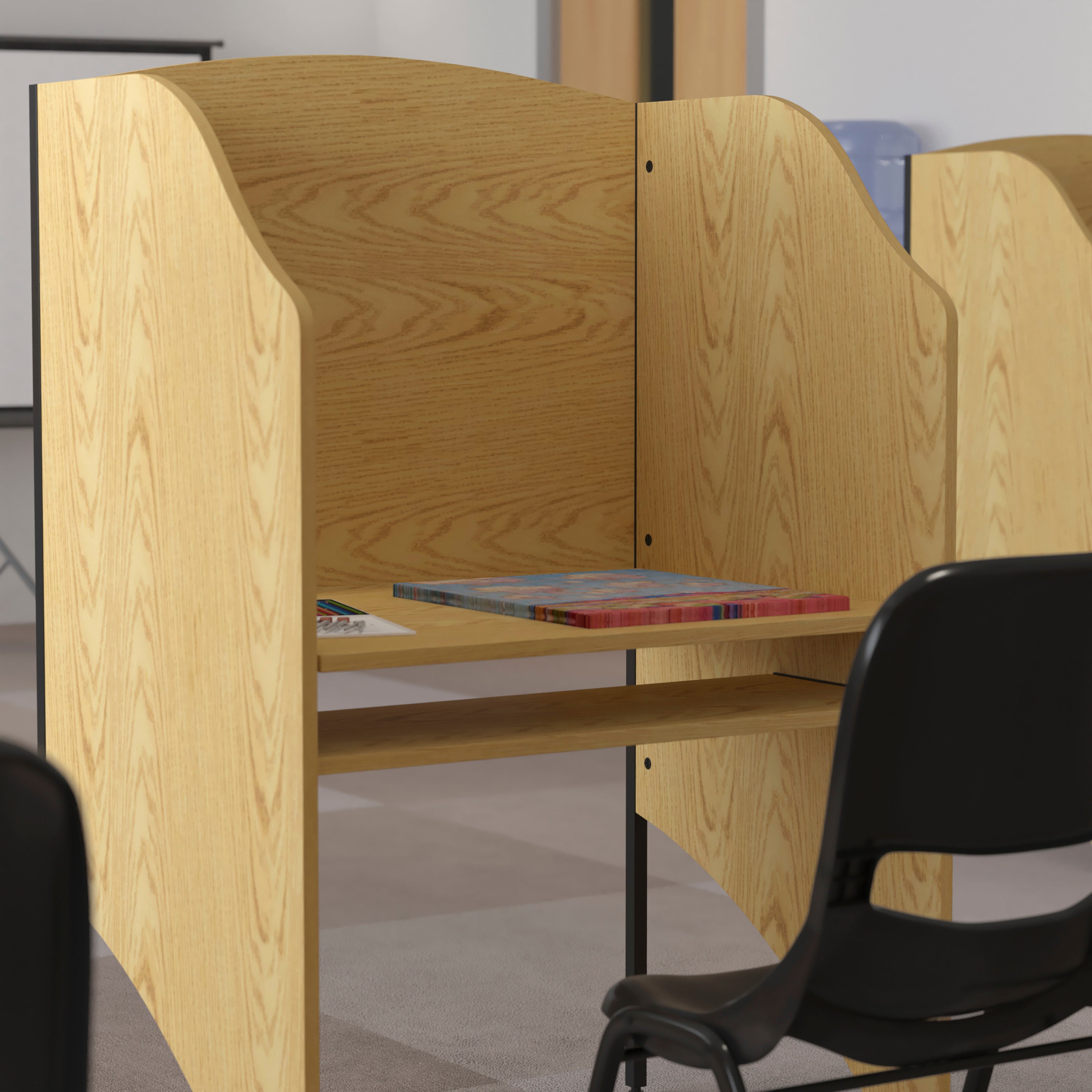 Kevin Starter Study Carrel in Oak Finish