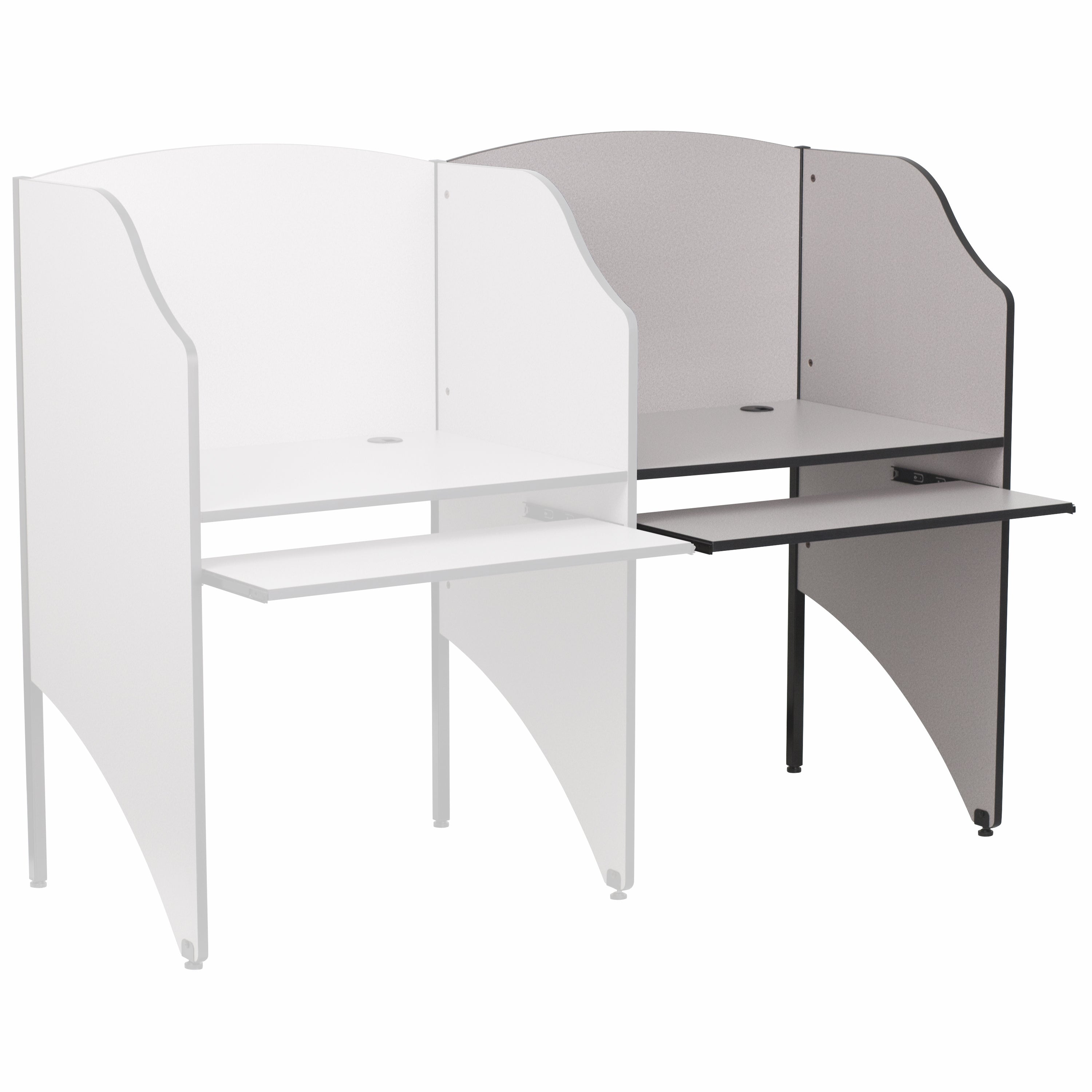 Jordan Add-On Study Carrel in Nebula Grey Finish