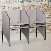 Jordan Add-On Study Carrel in Nebula Grey Finish