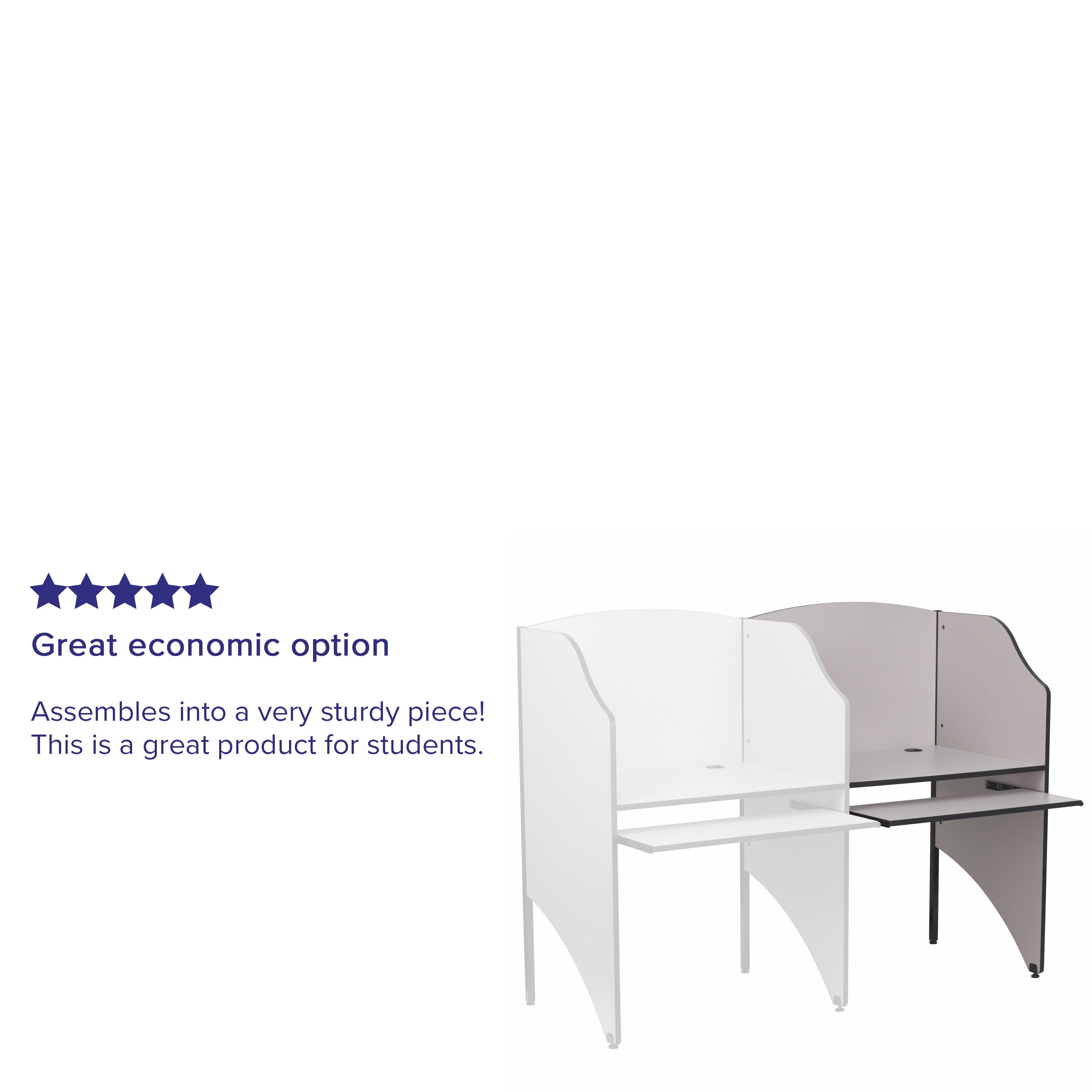 Jordan Add-On Study Carrel in Nebula Grey Finish