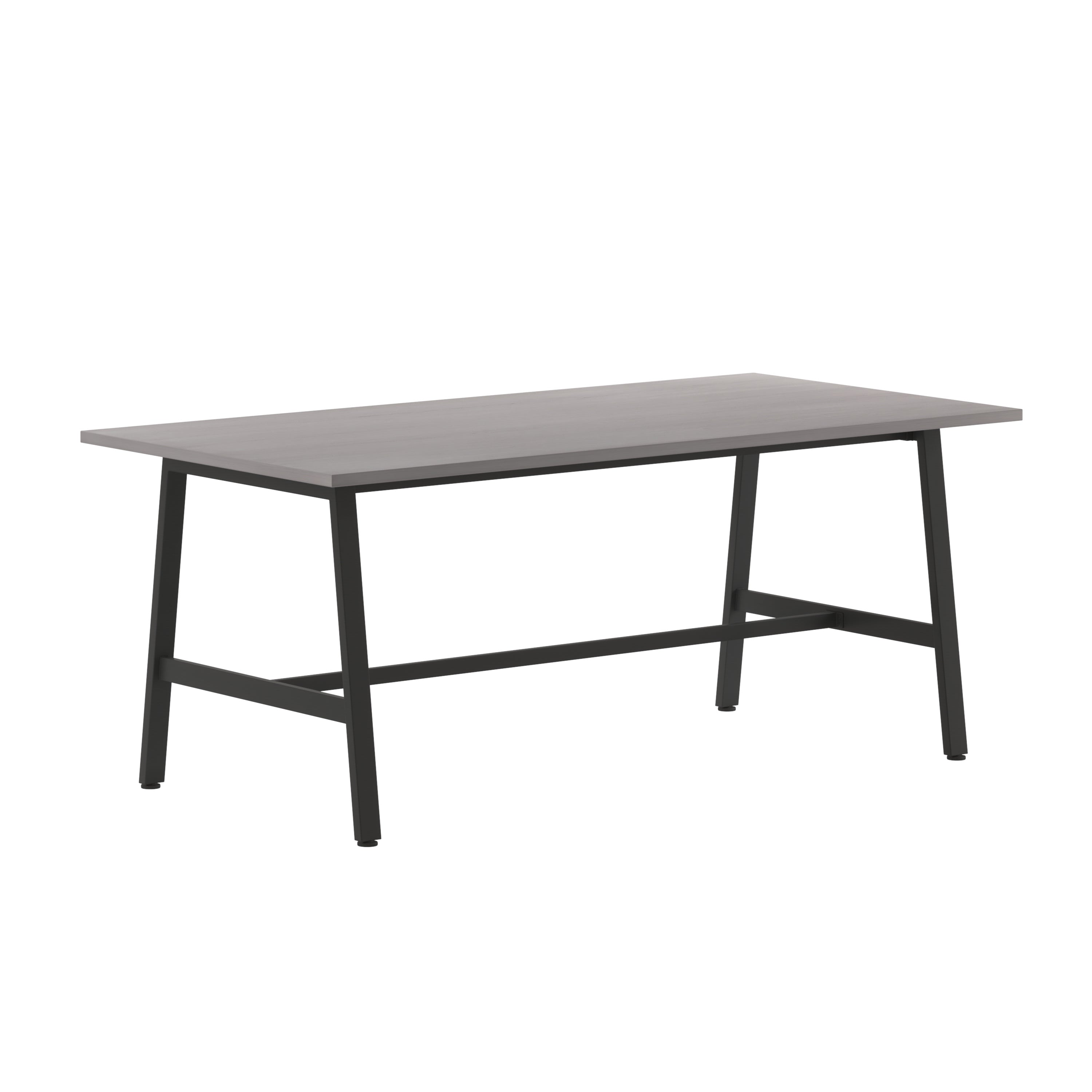 Redmond Commercial 72x36 Conference Table with 1" Thick Double Sided Laminate Table Top with PVC Edging and Heavy Duty A-Frame Steel Base, Gray Oak