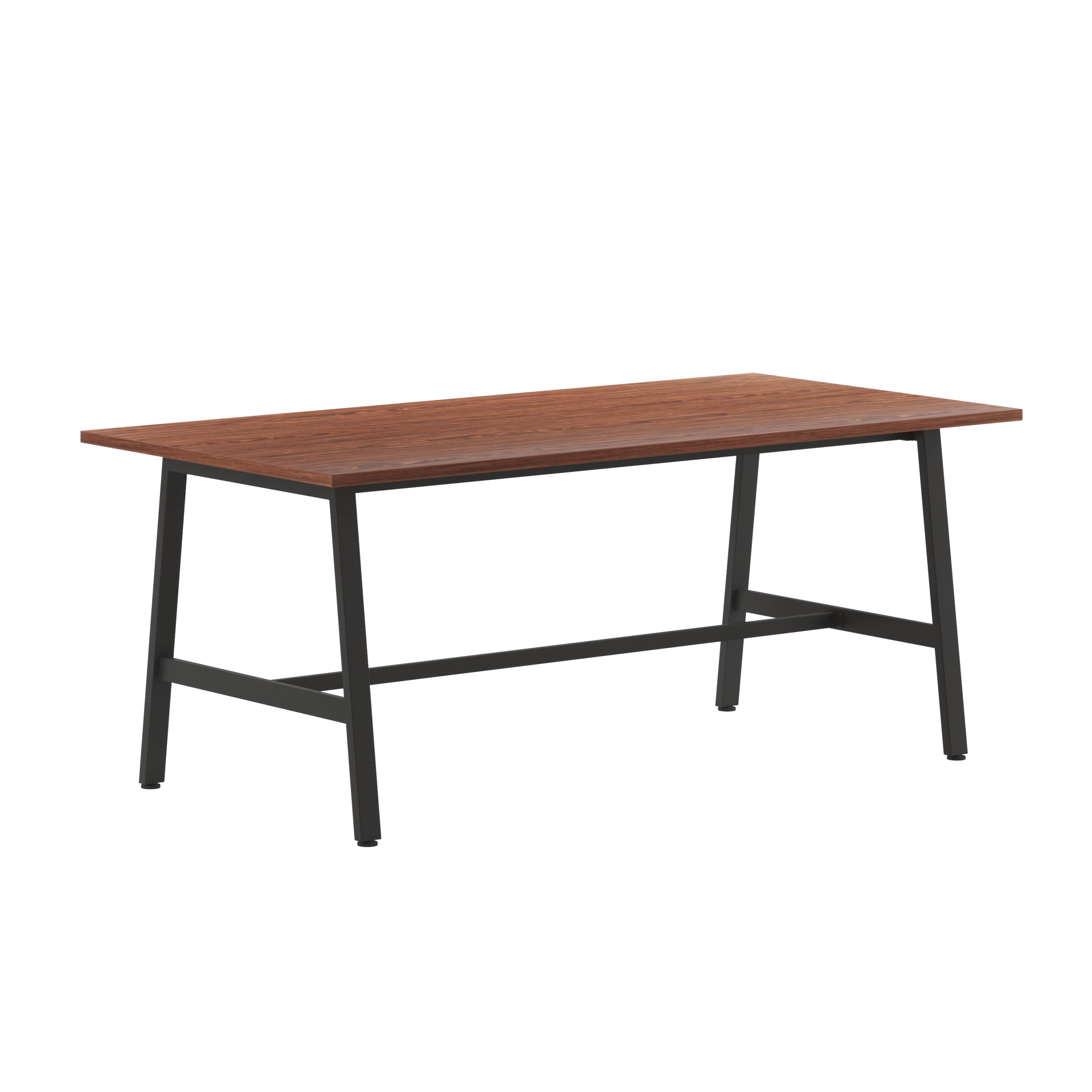 Redmond Commercial 72x36 Conference Table with 1" Thick Double Sided Laminate Table Top with PVC Edging and Heavy Duty A-Frame Steel Base, Walnut