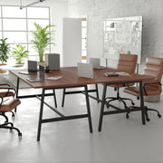 Redmond Commercial 72x36 Conference Table with 1" Thick Double Sided Laminate Table Top with PVC Edging and Heavy Duty A-Frame Steel Base, Walnut